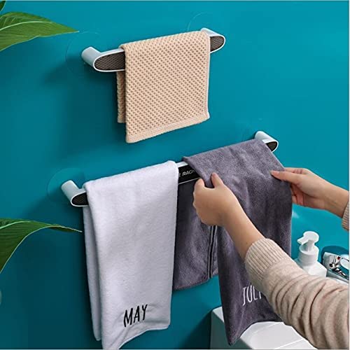 Savoryhive No Drill Self Adhesive Wall Mount Towel Rack - Multi-Functional Bathroom/Kitchen/Toilet Organizer - Plastic Towel & Slipper Holder (25cm) for Home, Office, RV, and Dorm Use