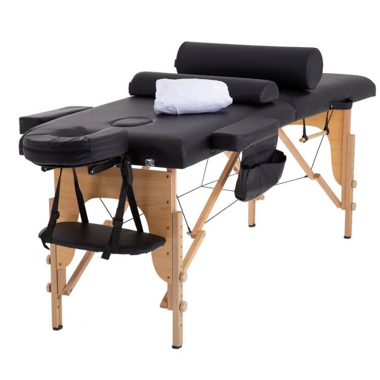Portable Massage Table 24 Inch Wide - Adjustable Height Folding Spa Bed with Towel Hanger, Oil Pouch & Non-Woven Bag | Professional Massage Therapy, Home Spa, Salon & Beauty Treatments