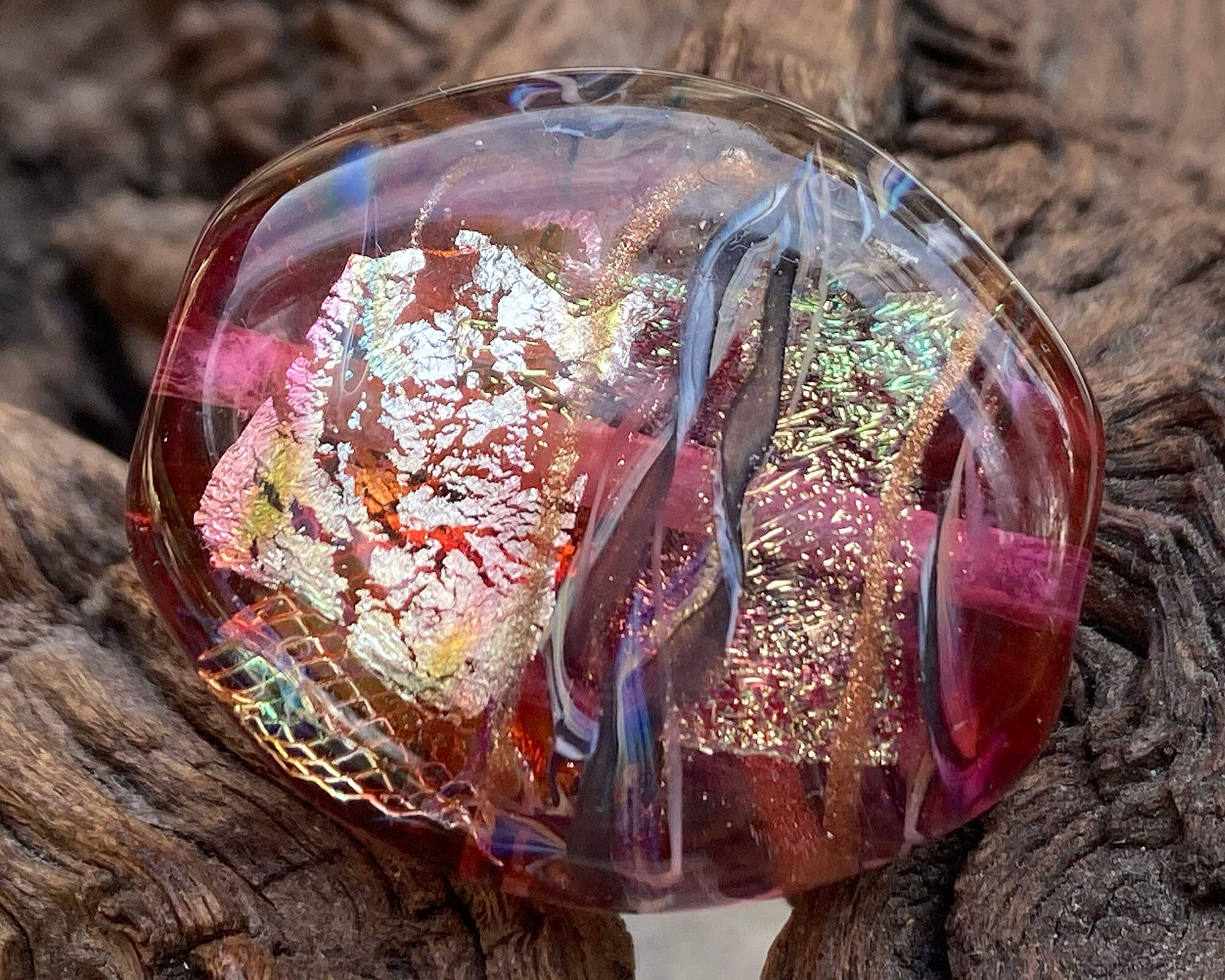 Handmade Fuchsia Pink Glass Lampwork Focal Bead for Jewelry Making - Perfect for Necklaces, Bracelets & DIY Craft Projects