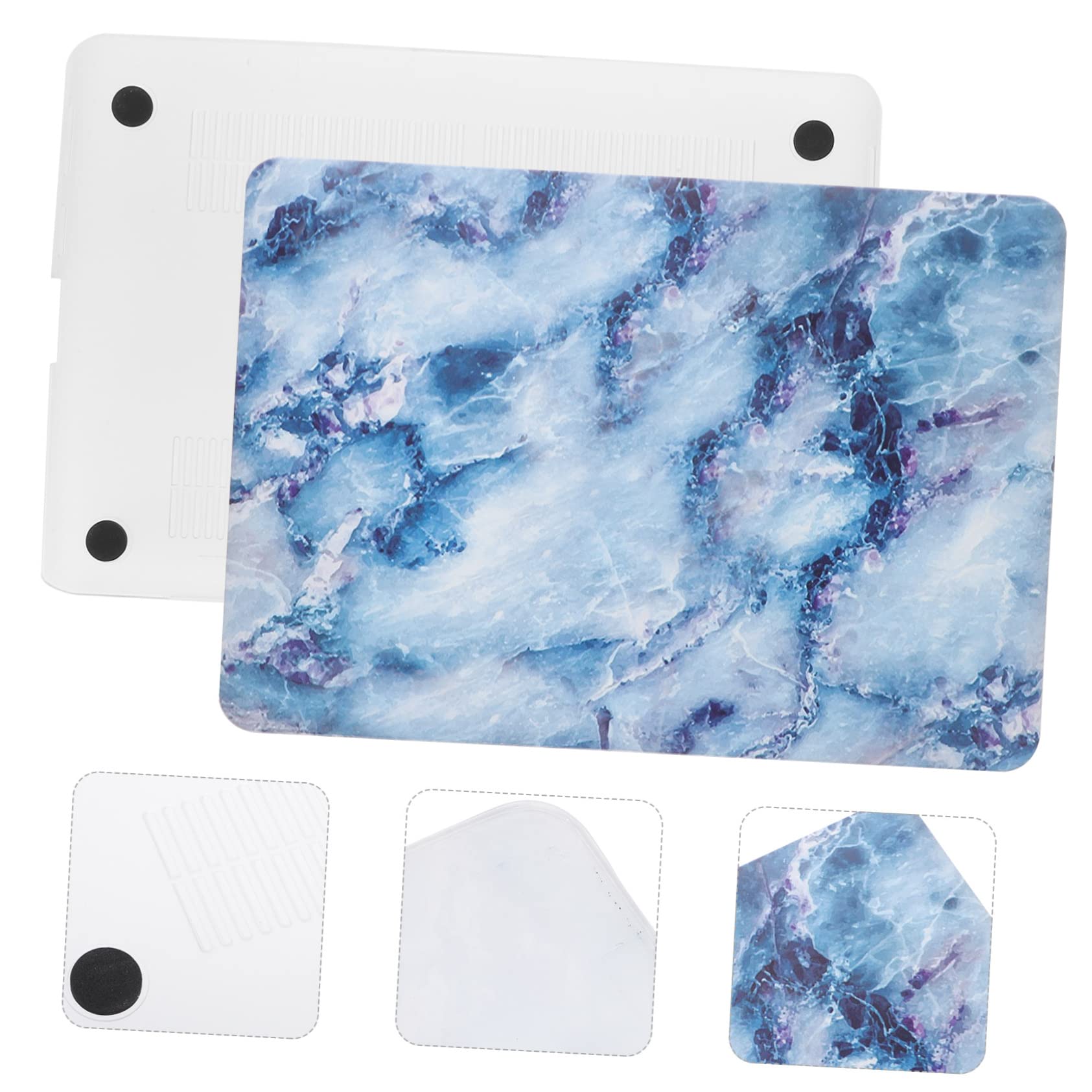 OSALADI 3 Pairs 15.6 Inch Laptop Protective Case - Durable Plastic Shell Cover with Marble Design, Anti-Slip Rubber Skin for MacBook, Dell, HP Notebooks | Perfect for Office, School & Travel Use