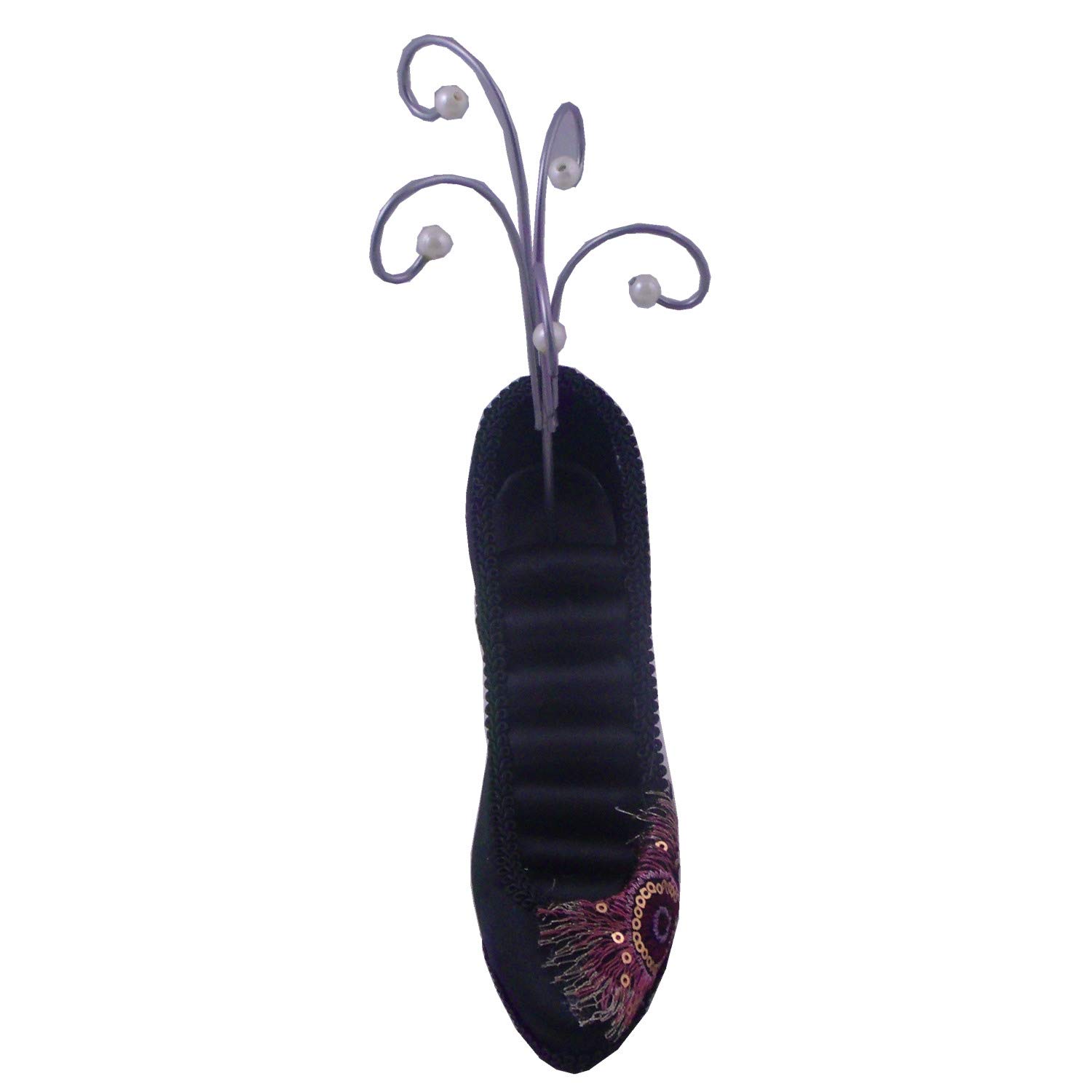 BLANCHO BEDDING Jewelry Display Stand - Purple Velvet Ring Holder for Necklaces, Earrings & Bracelets | Perfect for Bedroom Dresser, Vanity Organizer & Gift Giving