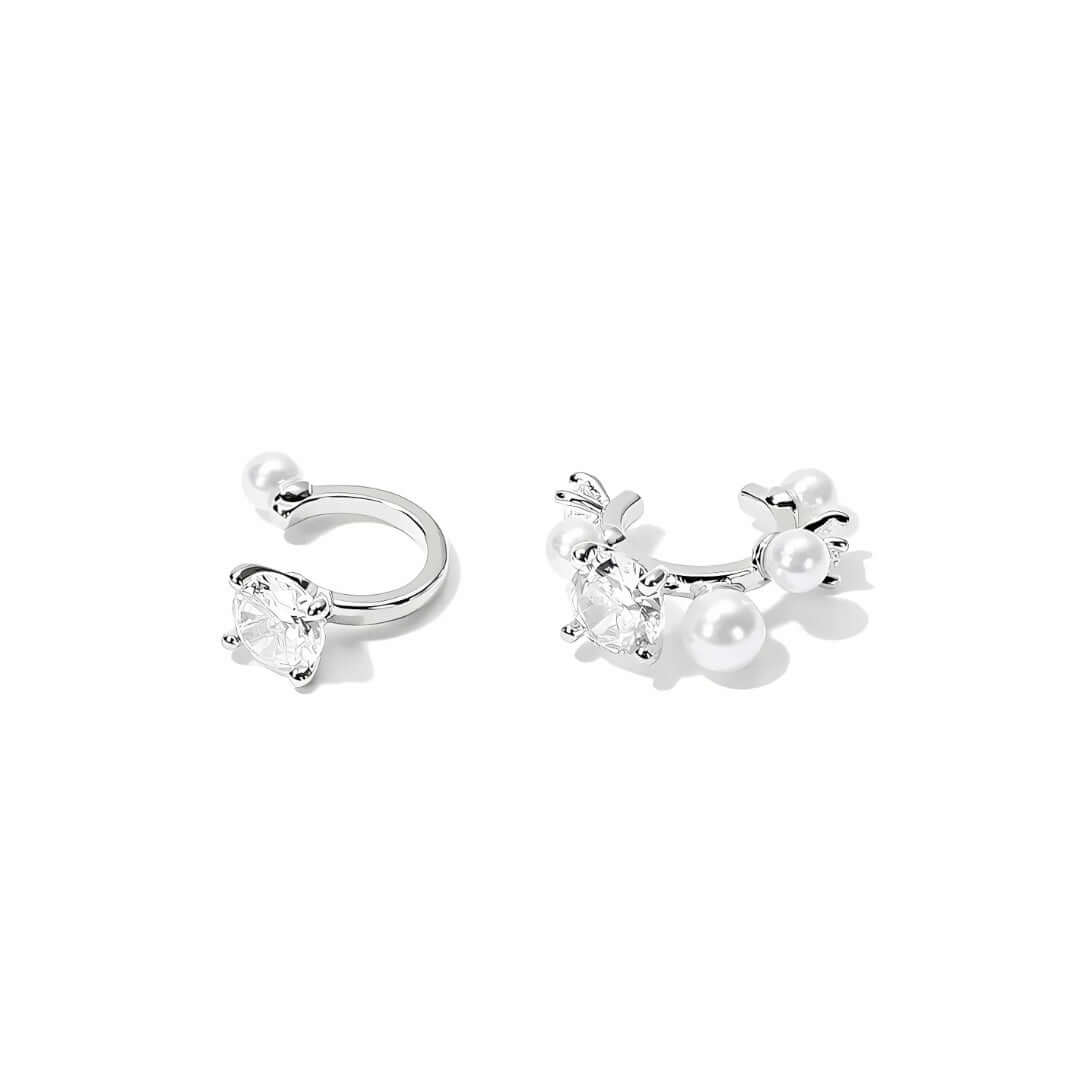 Trendy Pearl Layering Non-Pierced Ear Cuffs Set | L2D12 | Elegant Boho Jewelry for Women, Perfect for Weddings, Parties & Everyday Wear