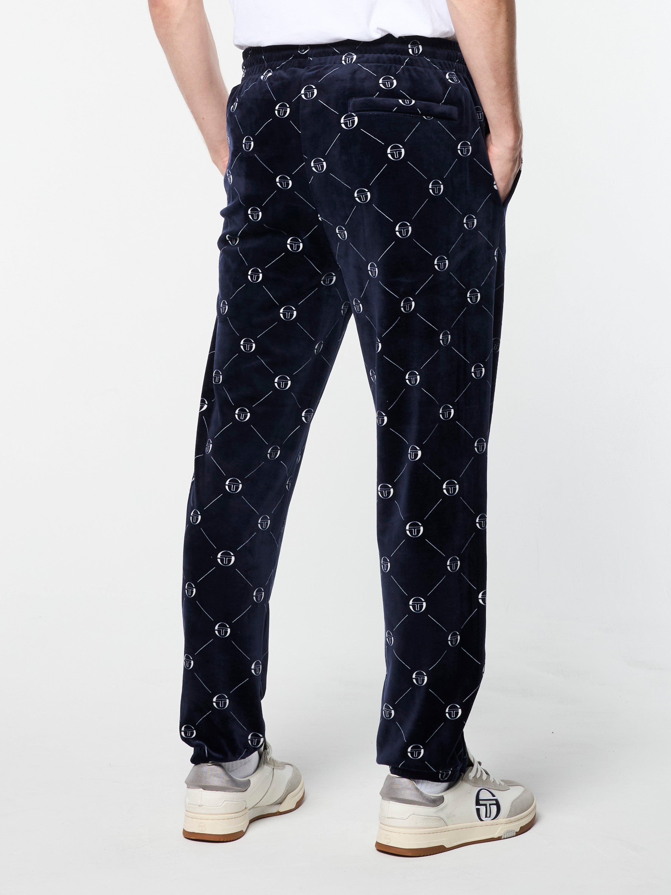 Cosimo Velour Track Pants for Men - Soft & Comfortable Joggers in Maritime Blue | Lounge, Workout & Casual Wear