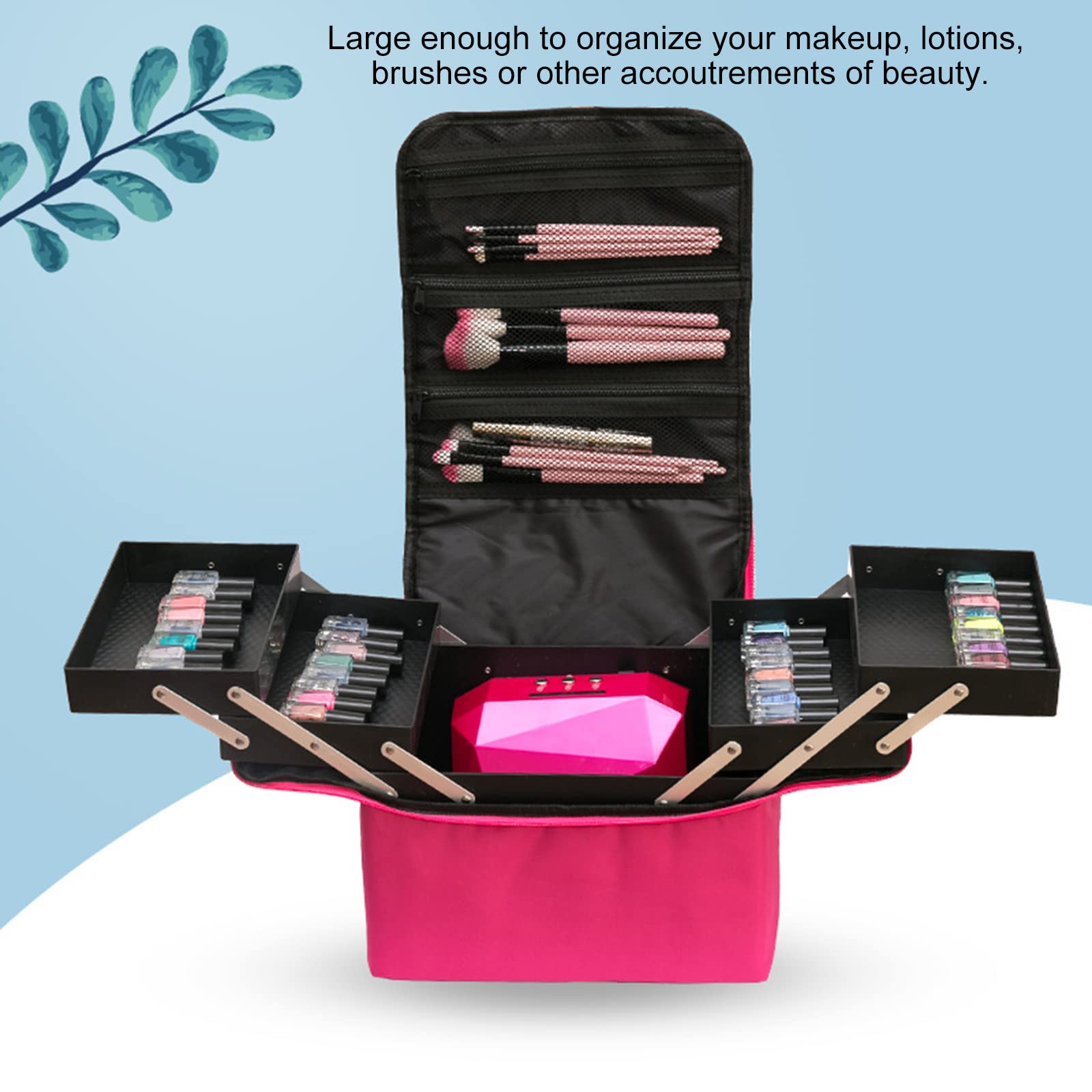 EXCLUZO Large Capacity Cosmetic Storage Bag - Travel Makeup Organizer for Women, Portable Waterproof Makeup Pouch (Perfect for Travel, Gym, Daily Use & Beauty Essentials Organization)