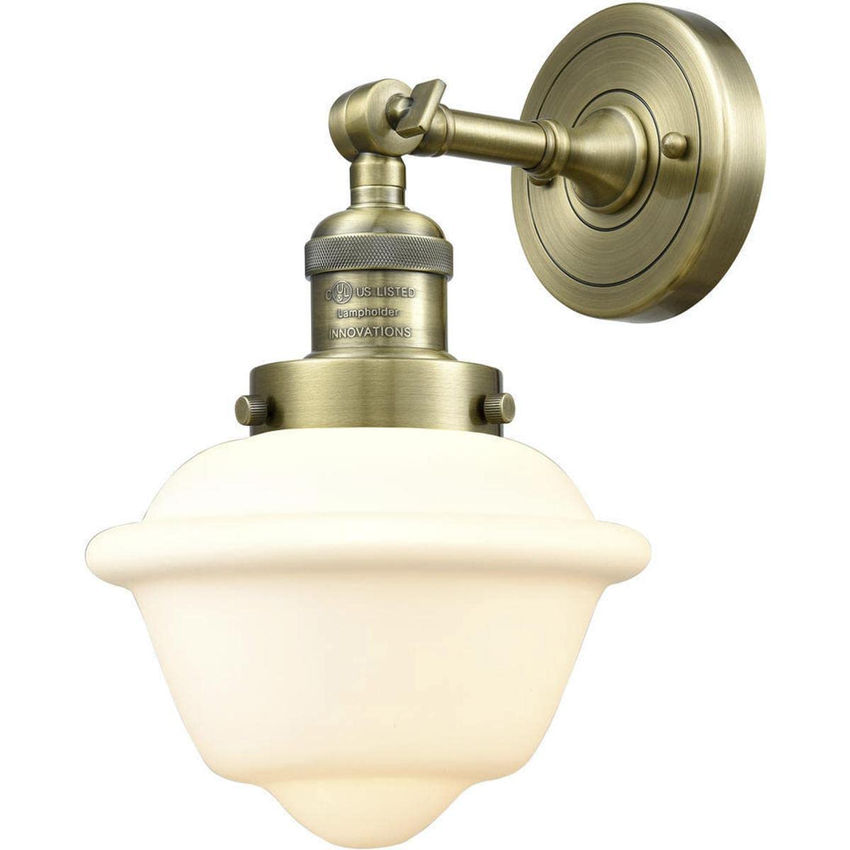 203-AB-G531-LED Vintage Dimmable LED Wall Sconce Light Fixture - Antique Brass Finish - Perfect for Bedroom, Living Room & Hallway Lighting