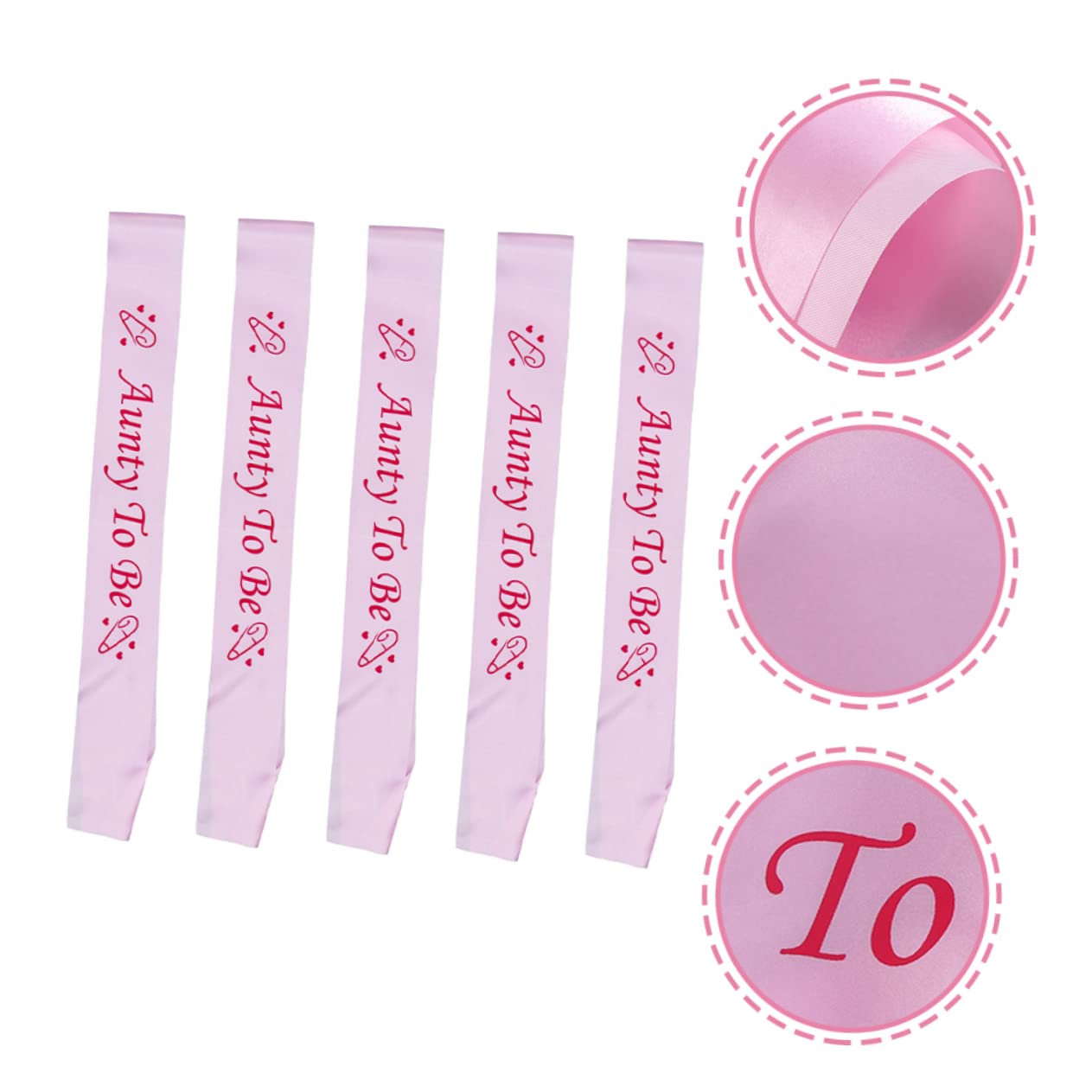 GLSTOY Baby Shower Party Sash Set - 5pcs Baby Birthday Etiquette Belts for Baby Shower Decorations - Perfect for Gender Reveals, First Birthday Parties & Newborn Celebrations