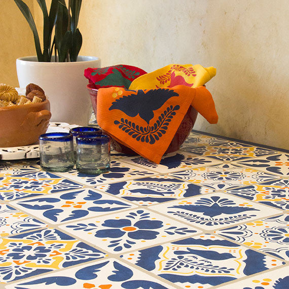 Authentic Talavera Tiles - Hand-Painted Mexican Wall & Furniture Stencils for Home Decor, Kitchen Backsplash, and Bathroom Renovation