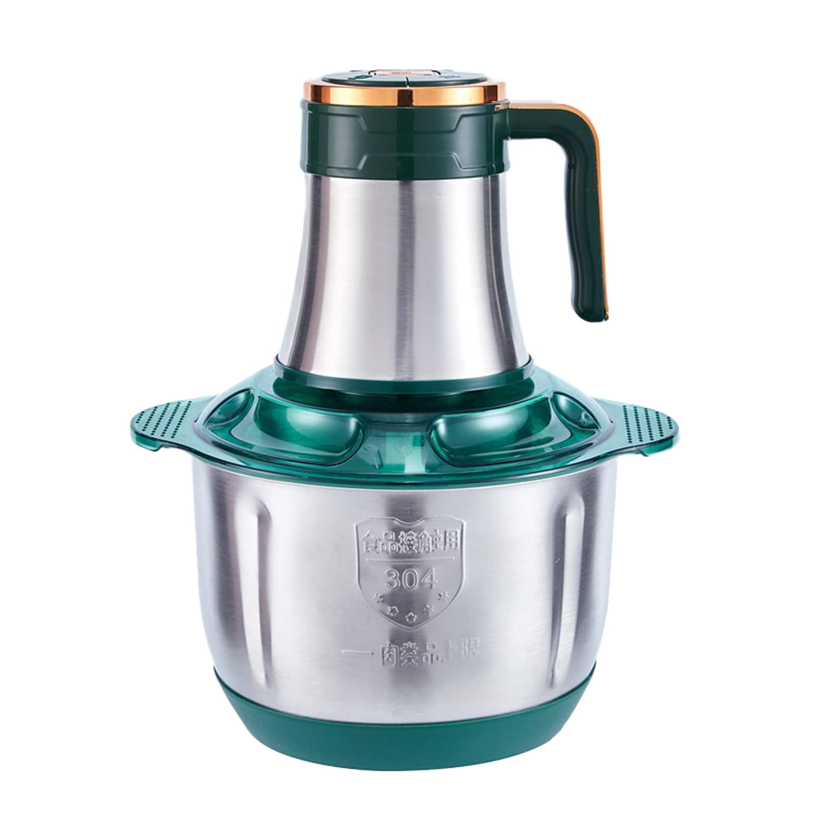 Electric Food Chopper & Meat Grinder - 500W, 4L Stainless Steel Bowl, 2-Speed, for Meat, Vegetables & Fruits (Carrots, Garlic, Onion) - Perfect for Meal Prep, Baby Food & Smoothies - Silver, 31x26cm