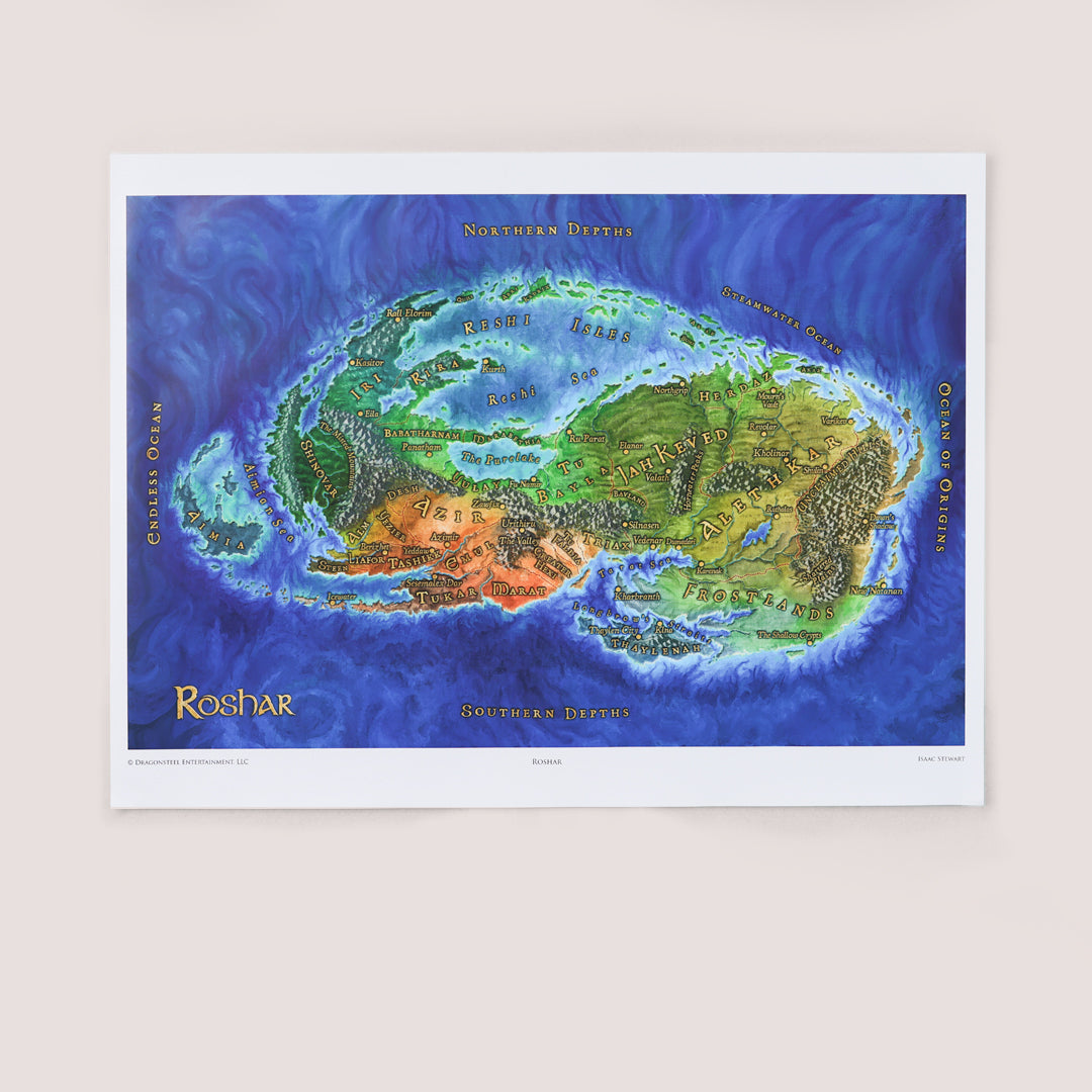 Roshar Map Poster - Fantasy World Map from The Stormlight Archive - Perfect for Home Decor, Gifts & Book Lovers