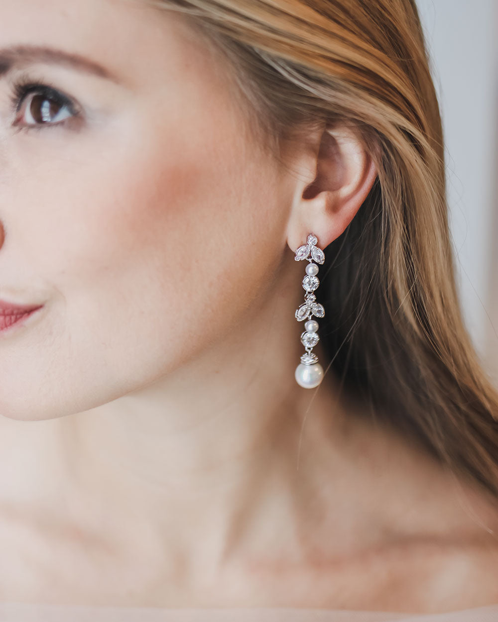 Sabrina Pearl Drop Earrings - Elegant Dangle Earrings for Women, 925 Sterling Silver Pearl Jewelry | Perfect for Weddings, Parties & Special Occasions