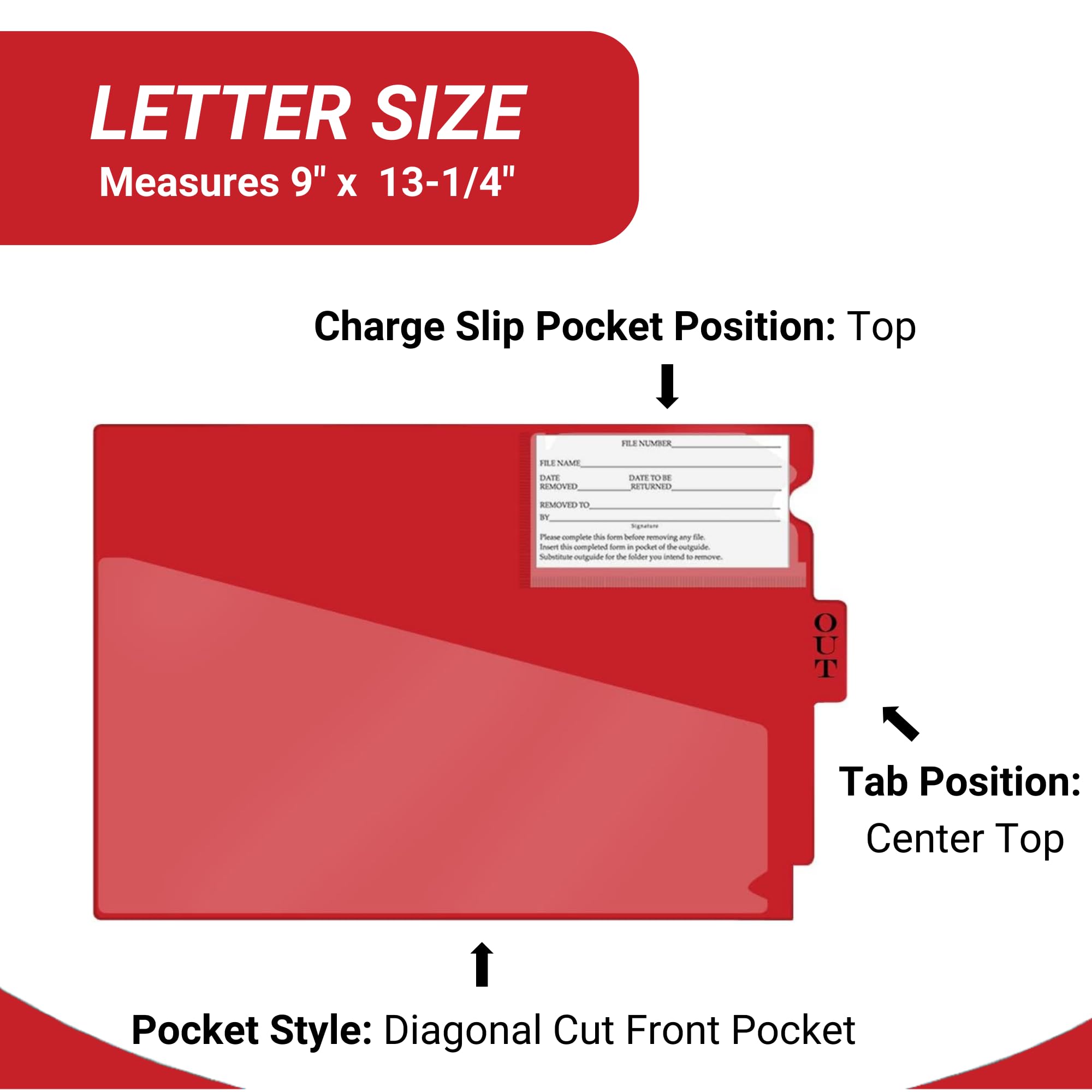 Doctor Stuff - Vinyl File Folders with Center Tab, Diagonal Cut Front Pocket & Top Slip Pocket, Letter Size 9