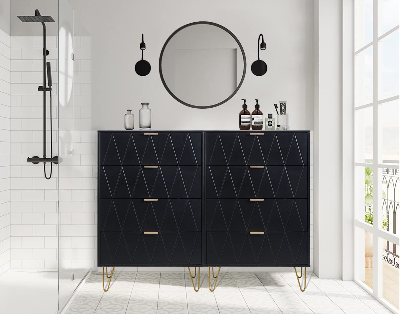 Anbuy 4 Drawer Dresser - Tall Storage Cabinet Organizer with Metal Legs for Bedroom, Living Room & Closet - Perfect for Clothes, Toys & Home Organization