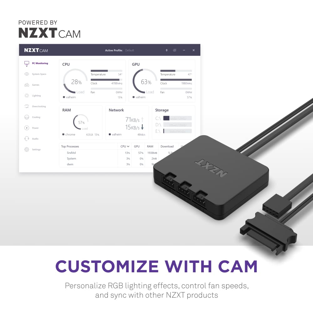 NZXT F140 RGB Duo Twin Pack - 2 x 140mm Dual-Sided RGB PC Cooling Fans with PWM & RGB Controller - 20 Addressable LEDs, Fluid Dynamic Bearing - High Airflow & Static Pressure for Gaming PC, Case Cooling - White (Perfect for PC Builds, Case Mods & RGB Lighting Setups)