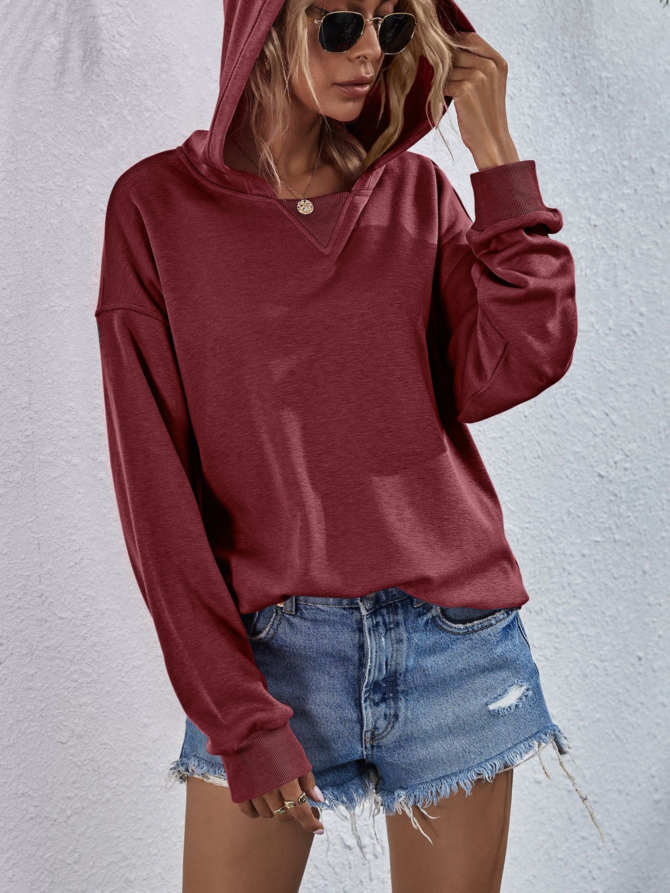 Stylish Dropped Shoulder Slit Hoodie for Women & Men - Trendy Oversized Pullover Sweatshirt | Perfect for Casual Wear, Street Style & Loungewear