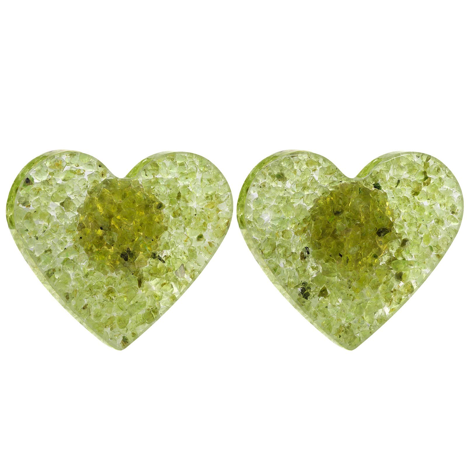 Heart Shape Resin Crystal Drawer Knobs - Pack of 2 for Cupboard Dresser Decoration