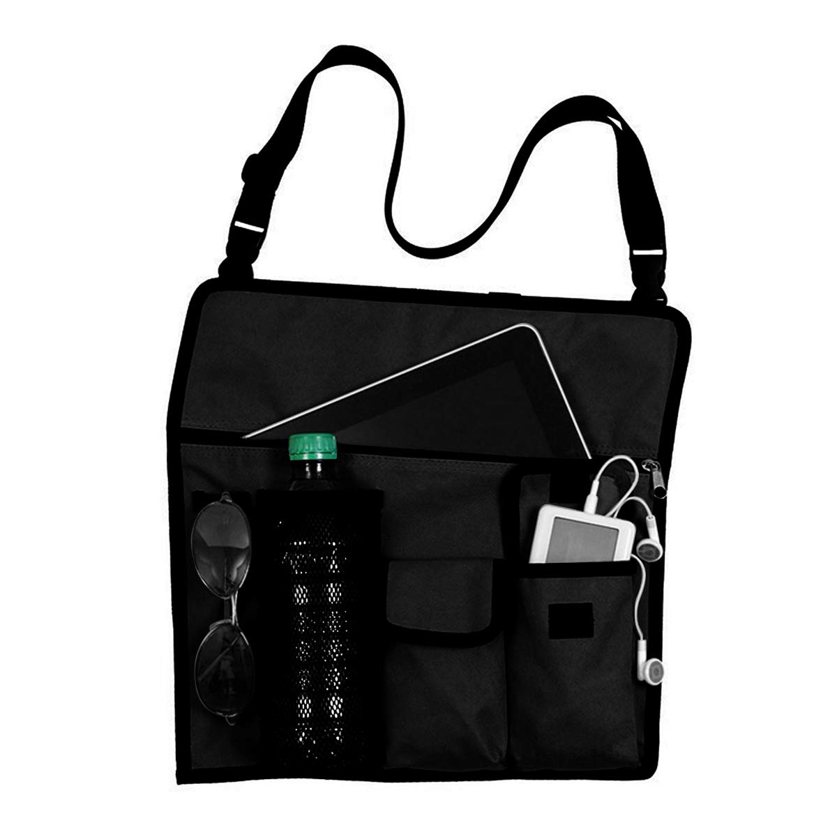Heavy Duty Oxford Chair Armrest Organizer - Waterproof Hanging Storage Pouch with 4 Pockets for Camping, Beach & Outdoor Chairs - Snack Bag, Cup Holder & Side Tote for Picnics, Backyard Relaxing & Travel Accessories