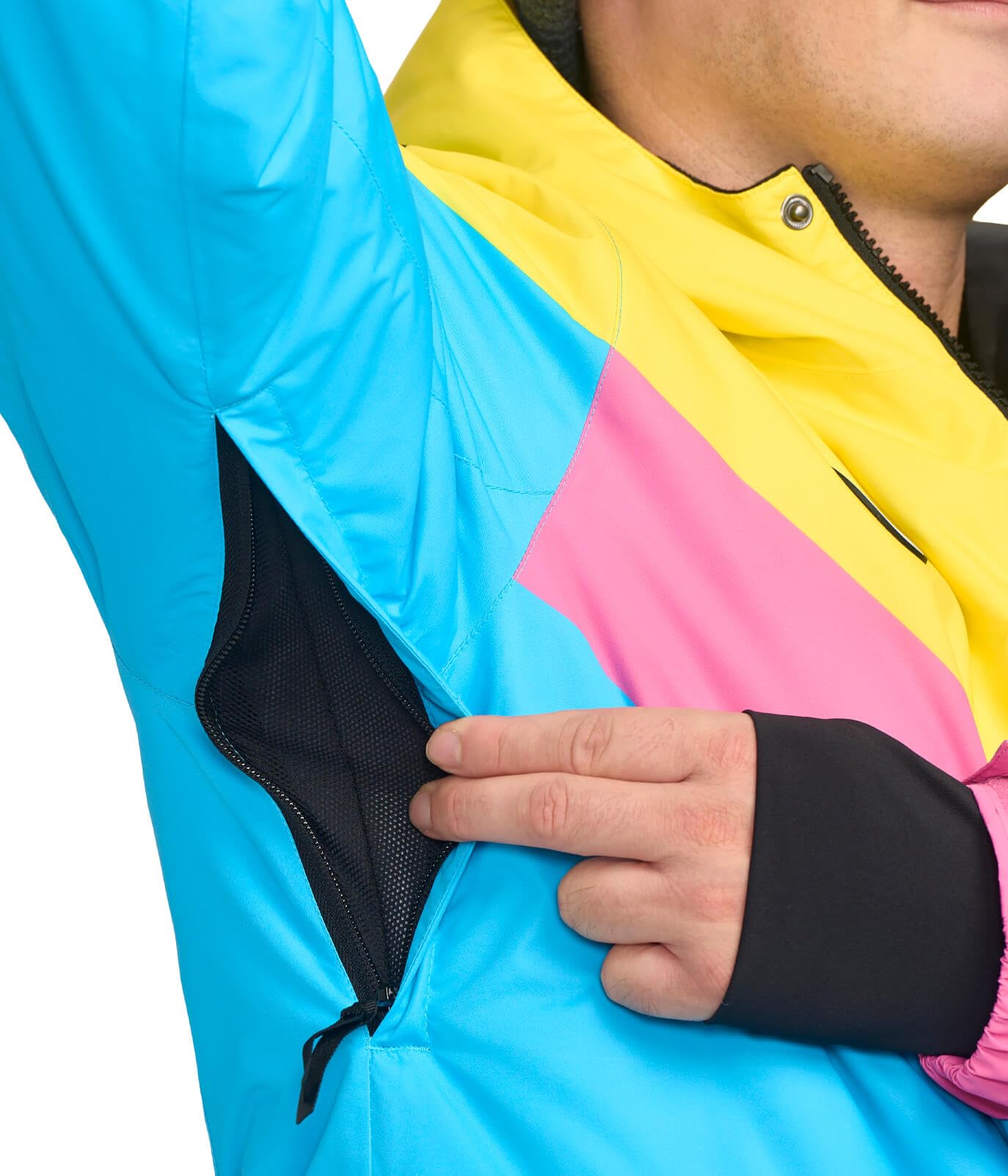 Fun & Colorful Men's Ski Jackets - Waterproof Hooded Snow Jacket for Adults | Après Ski Outerwear for Winter Sports & Cold Weather