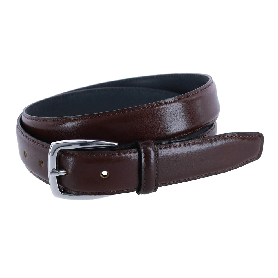 Jameson Genuine Leather Dress Belt for Men - Classic Brown Strap with Polished Buckle - Perfect for Office, Business & Formal Occasions