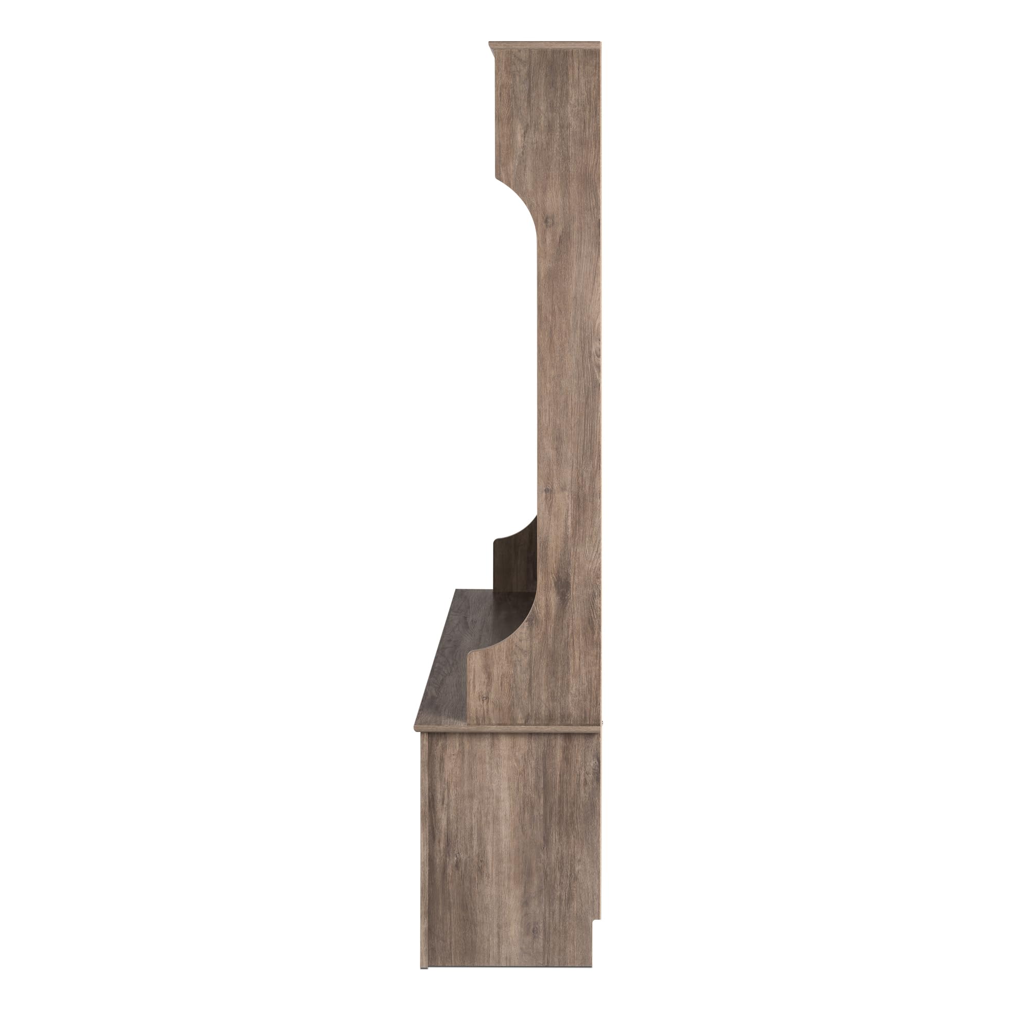 Prepac Gray Hall Tree Entryway Storage Cabinet - 24 Shoe Cubbies & 6 Double Coat Hooks - 15.5