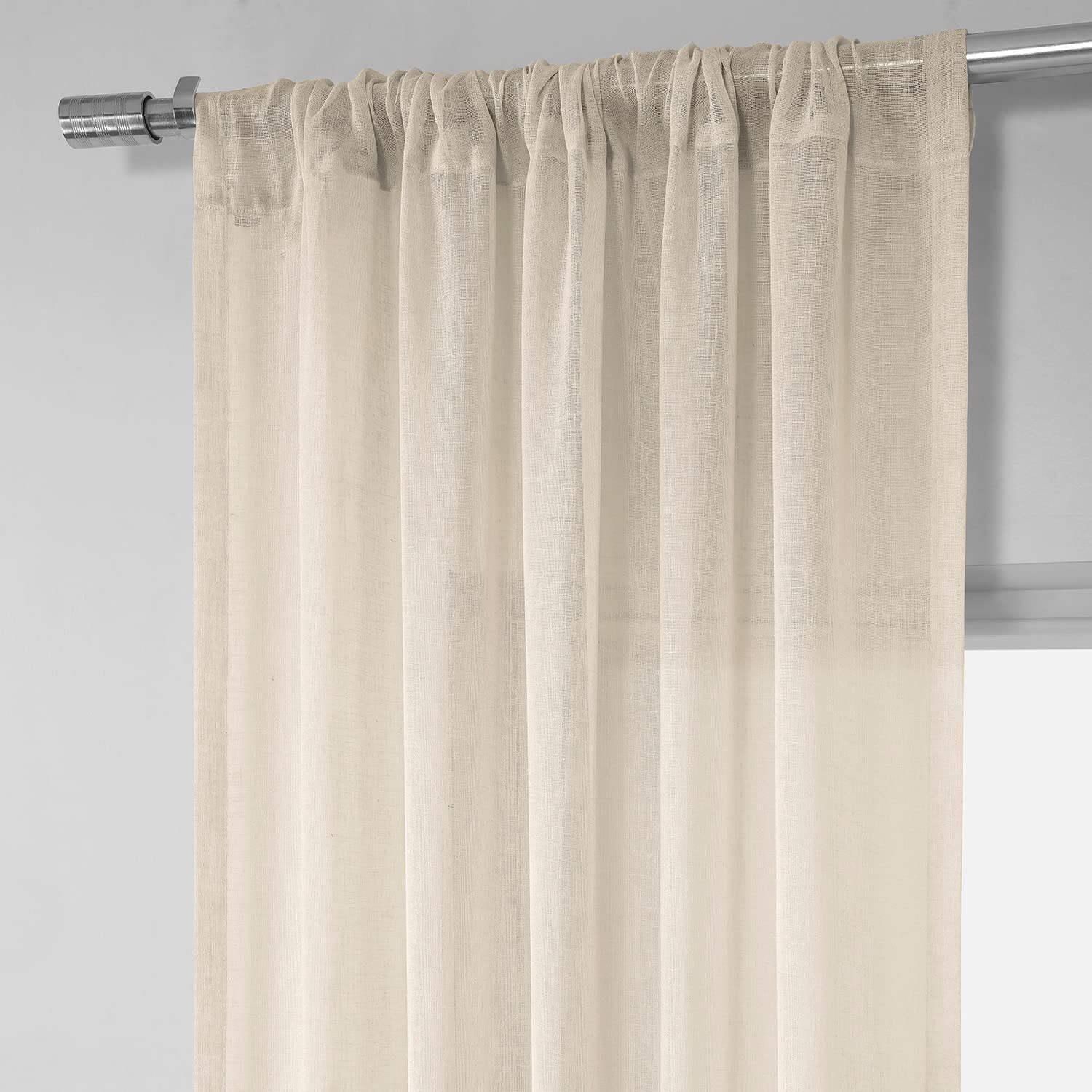 Premium HPD Half Price Drapes SHCH-SS071611-108 Solid Linen Sheer Curtain Panel (50