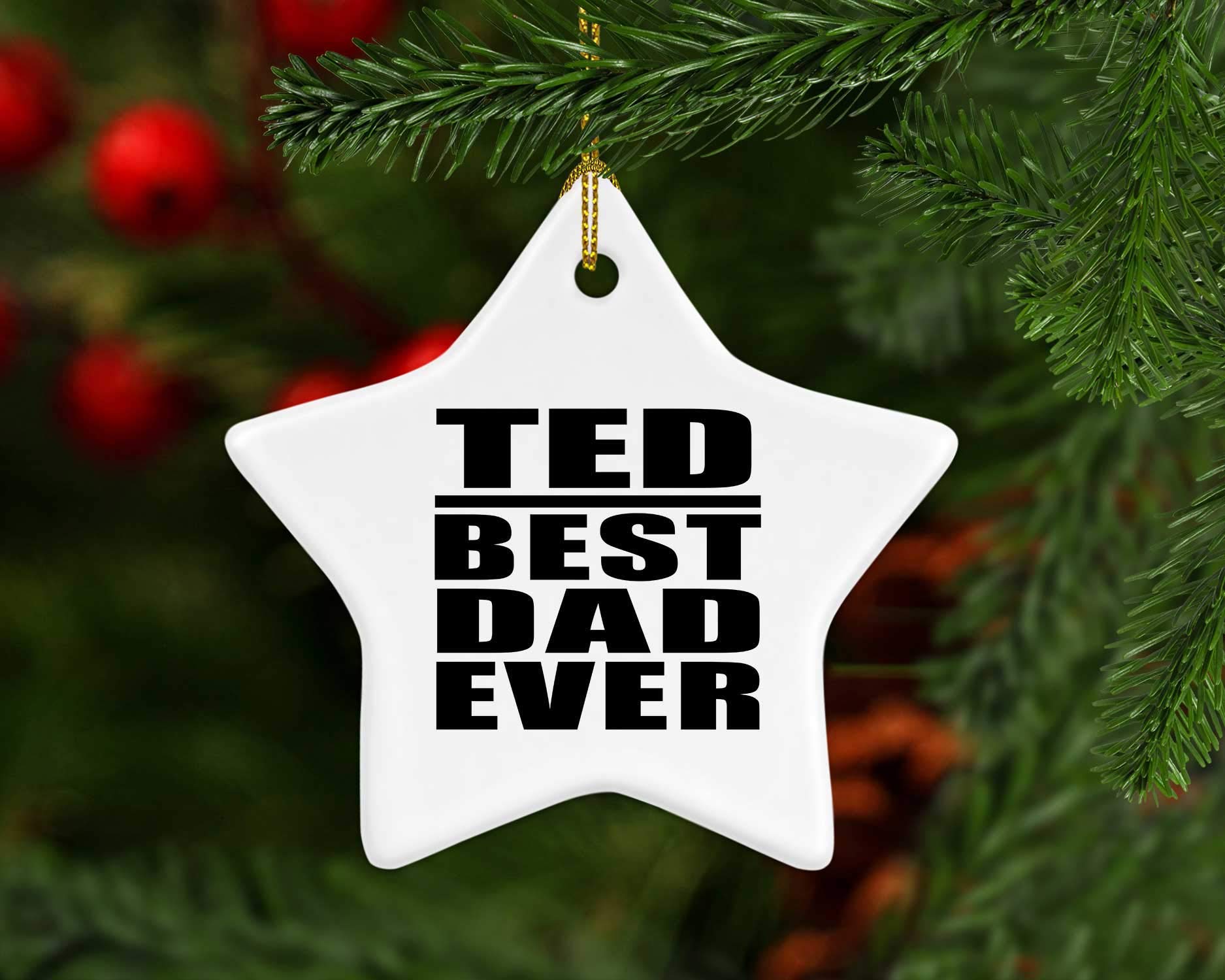 Best Dad Ever Christmas Tree Star Ornament - Unique Holiday Decoration Gift for Birthday, Anniversary, Valentine's Day, Mother's Day, Father's Day - Perfect for Men, Women, Him, Her, Friends, Mom, Dad, Wife, Husband - Ideal for Home Decor, Holiday Parties & Festive Celebrations