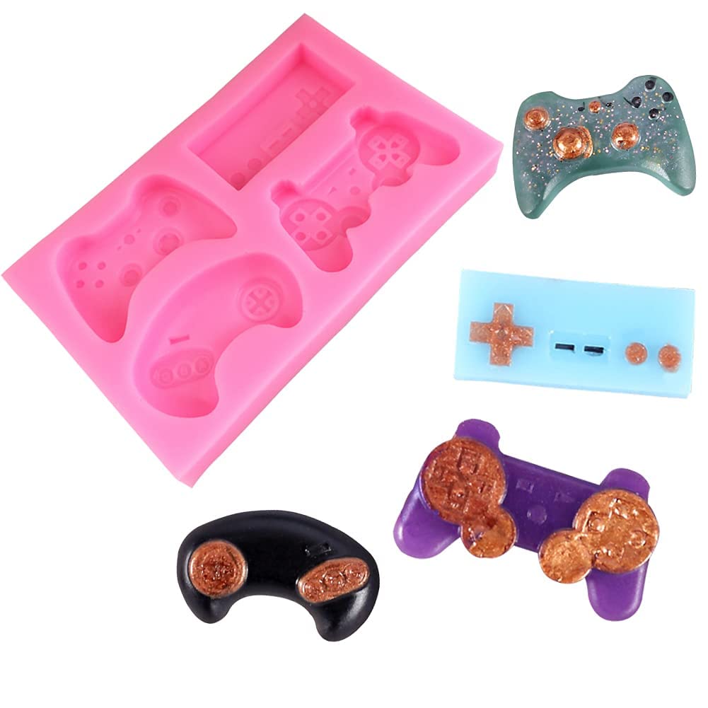 3D Game Controller Fondant Molds - Non-Stick Food Grade Silicone Baking Molds for Cupcakes, Candy, Chocolate & Resin Clay - DIY Cake Decorating Tools (Perfect for Birthday Parties, Gaming Themed Events & Baking Gifts)