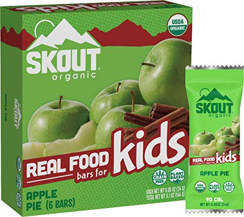 Organic Apple Pie Real Food Bars for Kids - 6 Pack | Healthy Vegan & Paleo Snacks | No Refined Sugar, Gluten, Dairy & Nut Free | Perfect for School Lunches, After-School Snacks & On-the-Go Nutrition