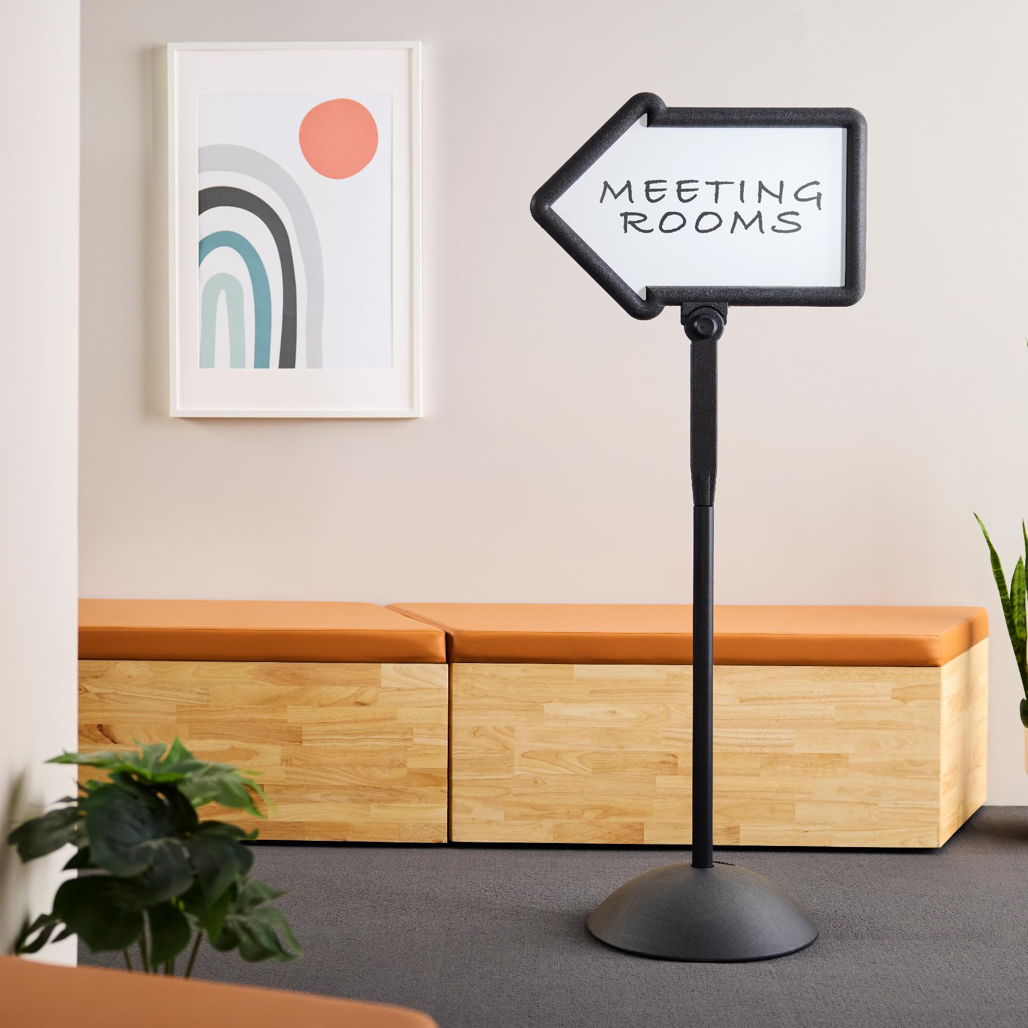 Safco Write Way Dry Erase Board Directional Arrow Sign - Dual-Sided Magnetic Whiteboard for Office, Classroom & Retail - 65