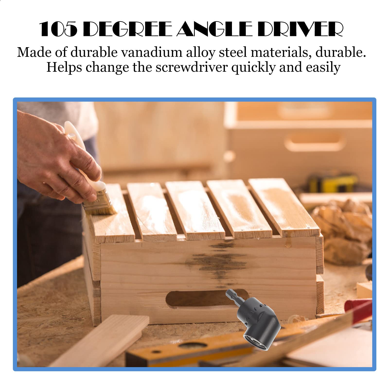 DOITOOL 90 Degree Right Angle Screwdriver - Electric Socket Wrench Adapter for Tight Spaces, Home Repair & DIY Projects - Ideal for Electrical Work, Furniture Assembly & Automotive Maintenance