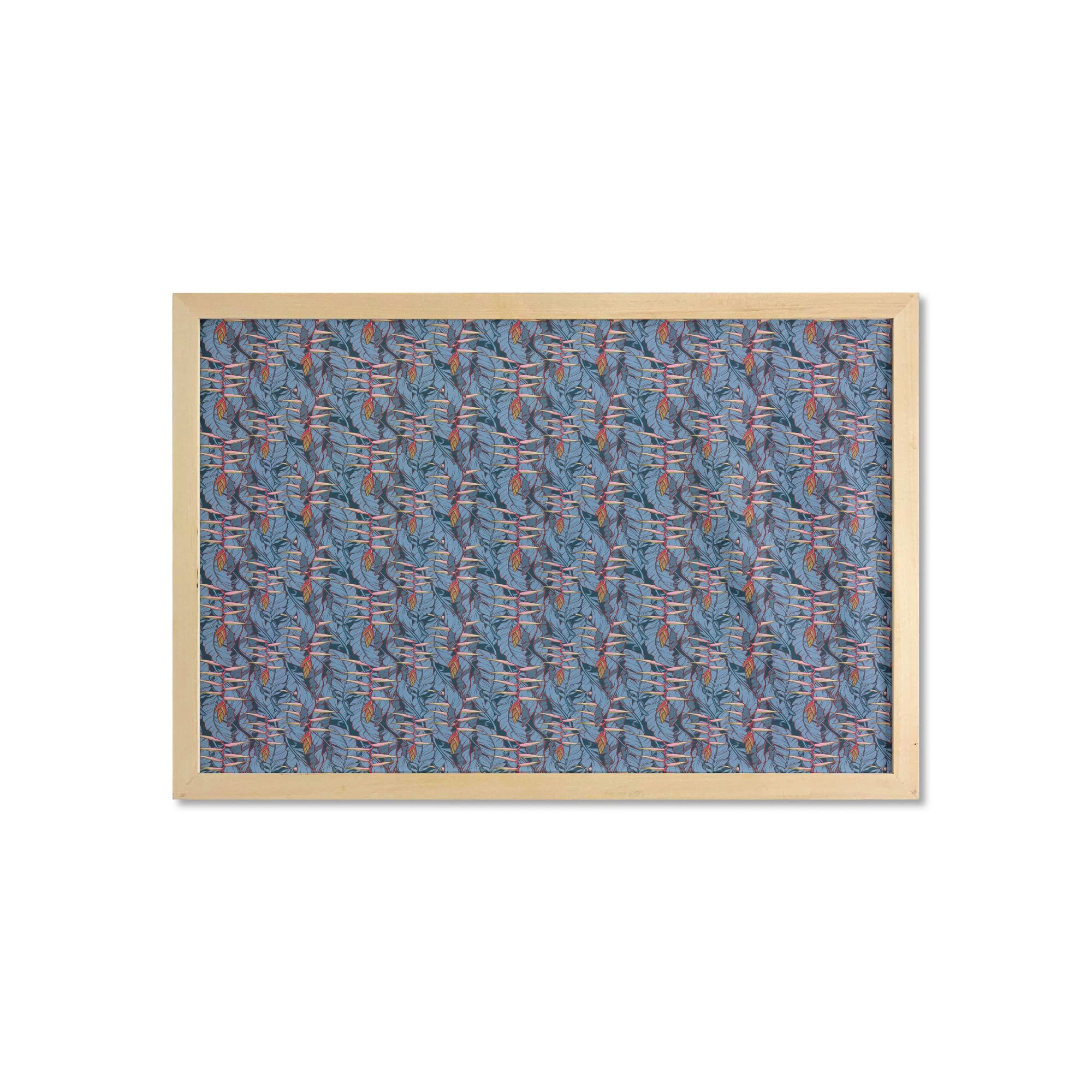 Ambesonne Tropical Wall Art with Frame - Heliconia Chartacea Flowers & Banana Leaf Rainforest Print, 35