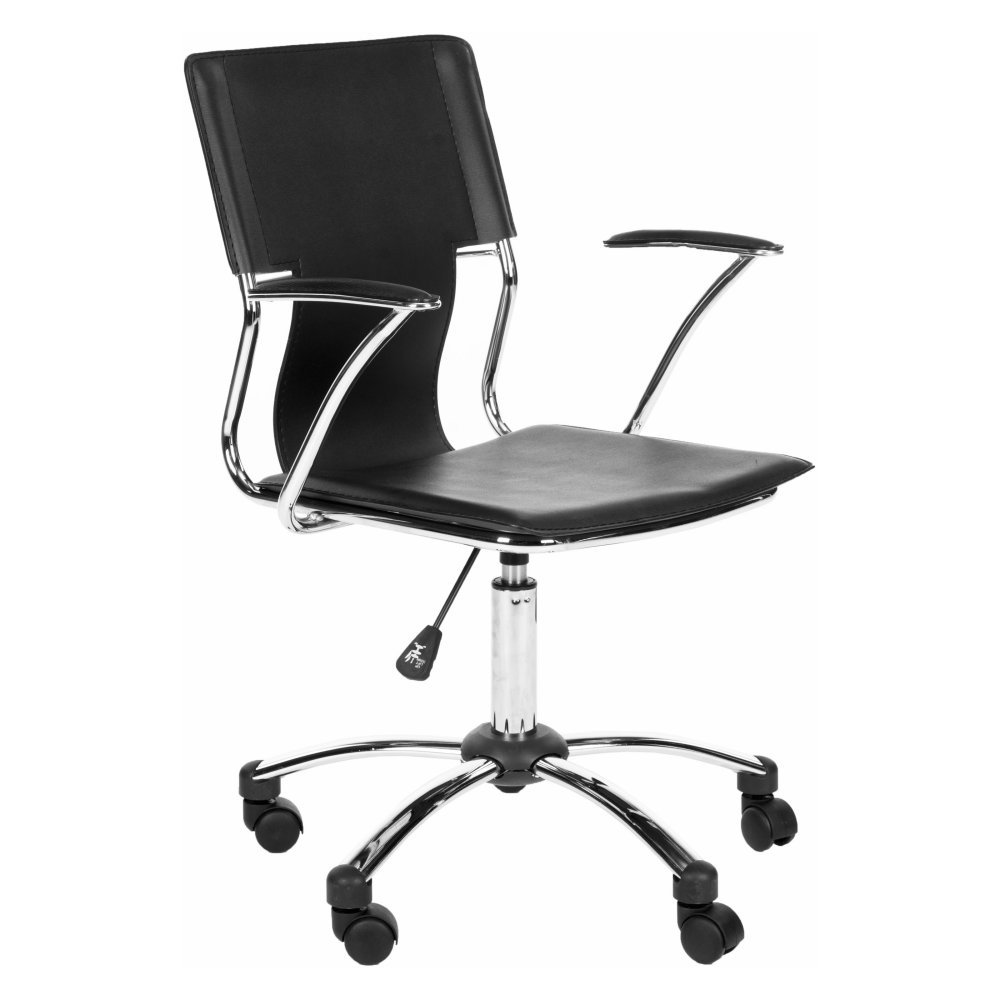 SAFAVIEH Home Collection Kyler Black Modern Office Desk Chair - Ergonomic Computer Chair for Home Office, Study & Gaming Workspace