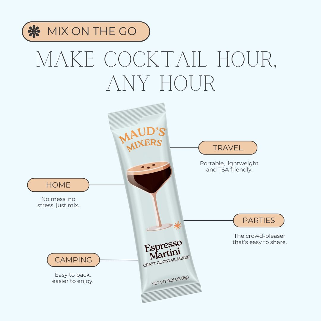 Premium Espresso Martini Mix by Maud's Mixers - Craft Cocktail Kit for Home Bartenders & Entertaining | Perfect for Parties, Date Nights & Holiday Gatherings