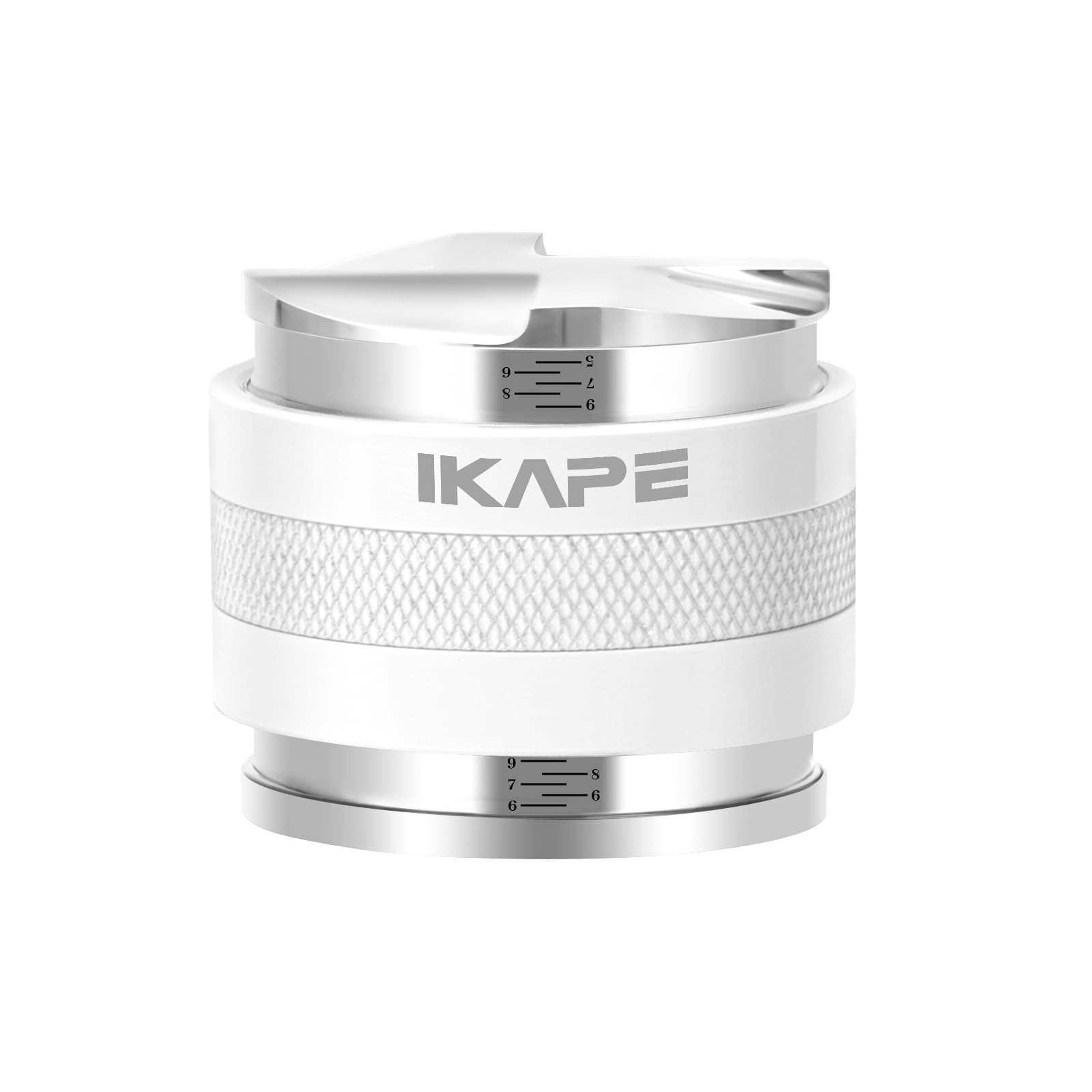 IKAPE 58mm Coffee Distributor & Tamper - Adjustable Depth Espresso Tool for Rancilio, Gaggia & 58mm Portafilters - Perfect for Home Baristas & Coffee Shops (White)