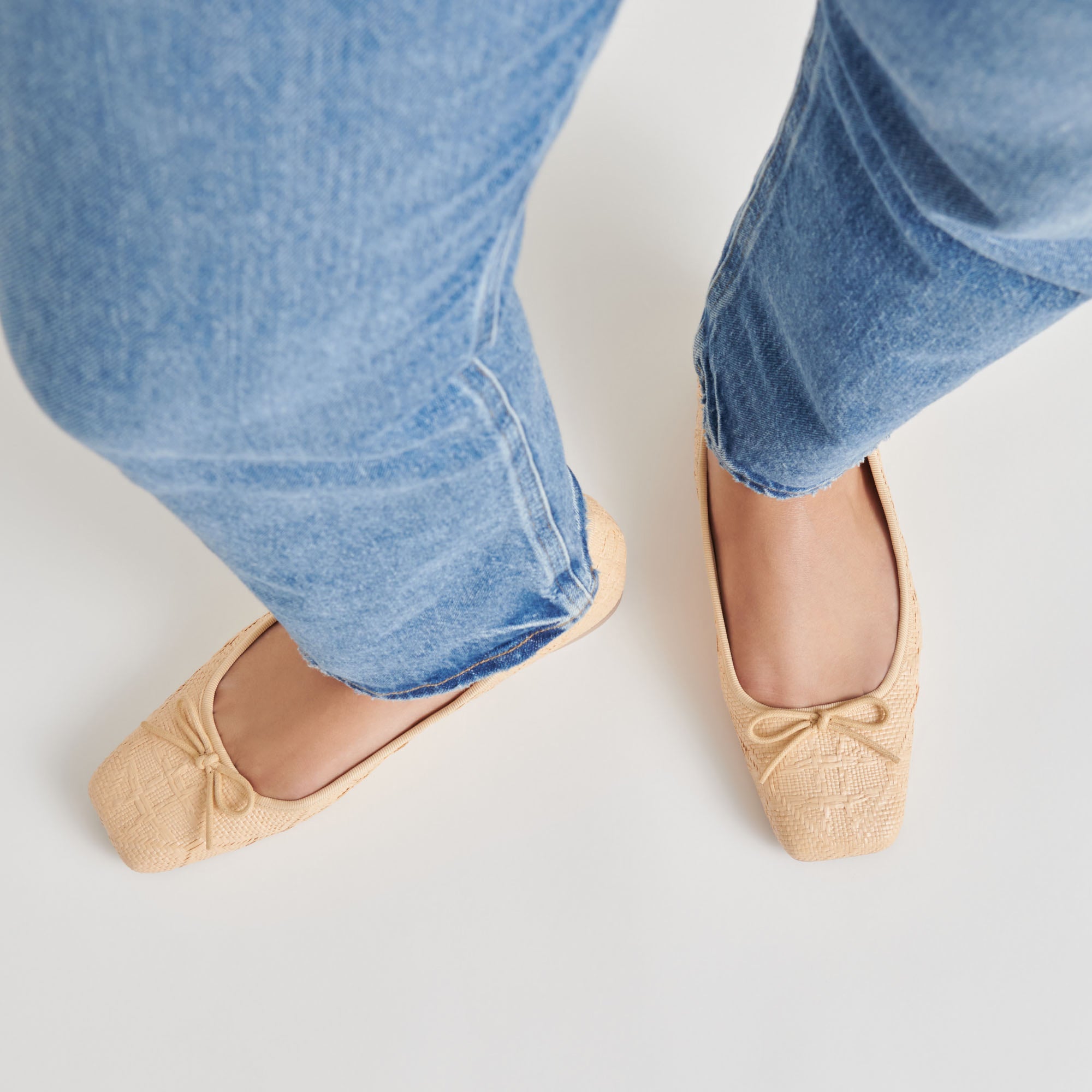 ANISA Women's Ballet Flats - Lightweight Natural Woven Raffia Shoes for Comfortable Walking | Perfect for Casual Wear, Office, and Summer Outfits