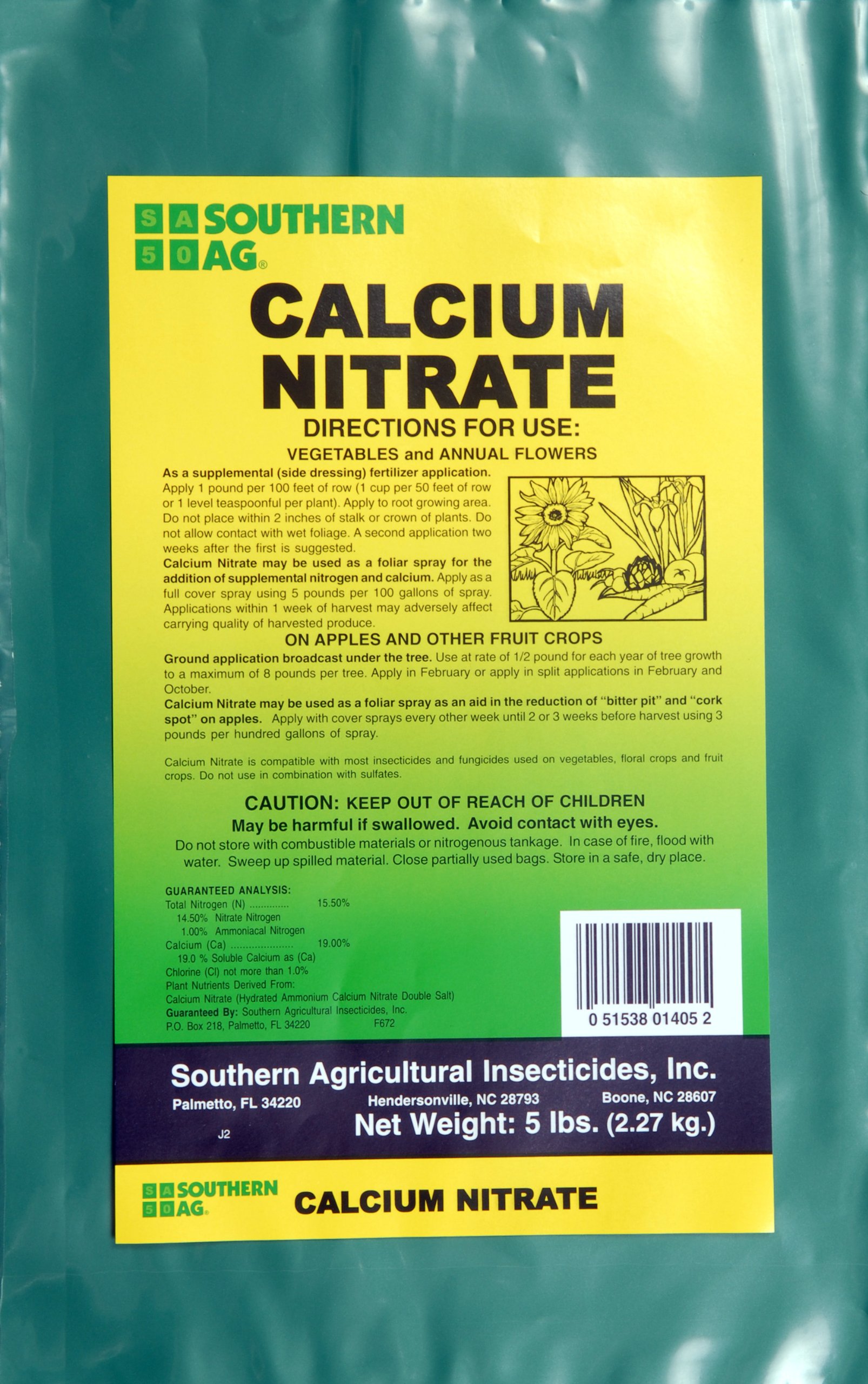 Premium Calcium Nitrate Fertilizer - 10 Bags x 5 Pounds (50 lbs Total) - Fast-Acting Plant Nutrient for Hydroponics, Lawns & Gardens - Boosts Growth & Prevents Blossom End Rot