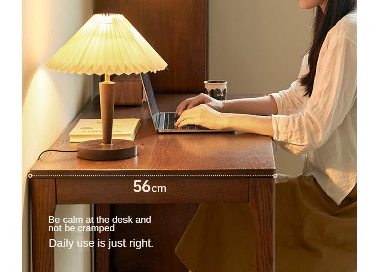 Solid Oak Wood Office Desk in Walnut Finish - Stylish & Durable Workspace Solution for Home Office, Study Room or Business