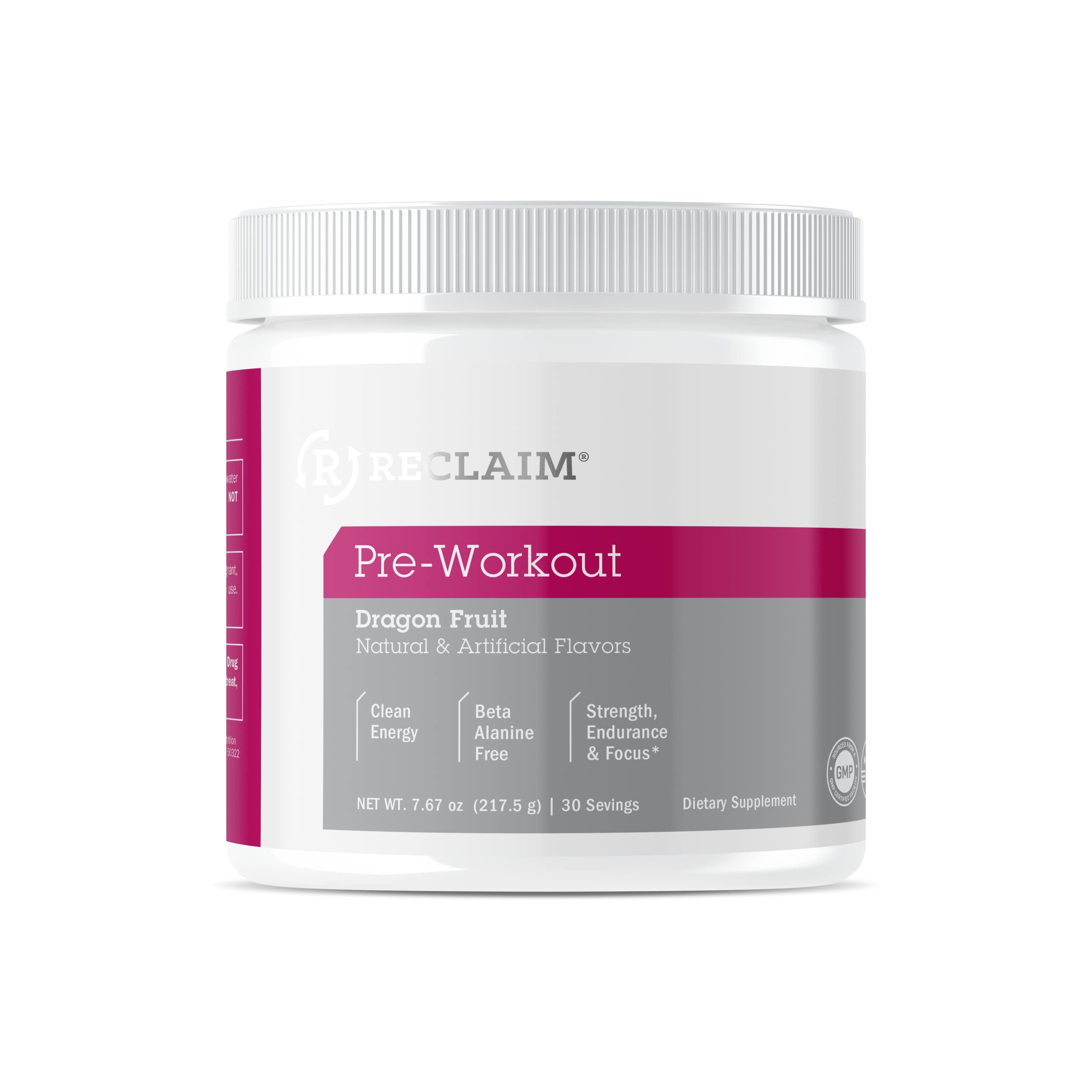 Reclaim Pre-Workout Supplement - Dragon Fruit Flavor | Energy Booster for Gym & Fitness | Pre-Workout Powder for Men & Women