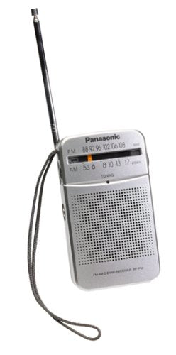 Panasonic RF P50 Portable AM/FM Pocket Radio - Silver | Compact & Lightweight for Travel, Camping, Emergency Use