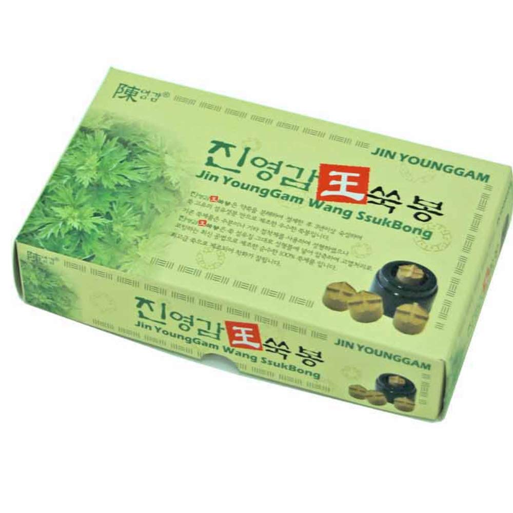 Korean Natural JinYoungGam Mugwort Wormwood Moxa Cone Set - 56PC for Acupuncture Therapy & Pain Relief - Perfect for Home Spa, Wellness Treatment, and Traditional Healing