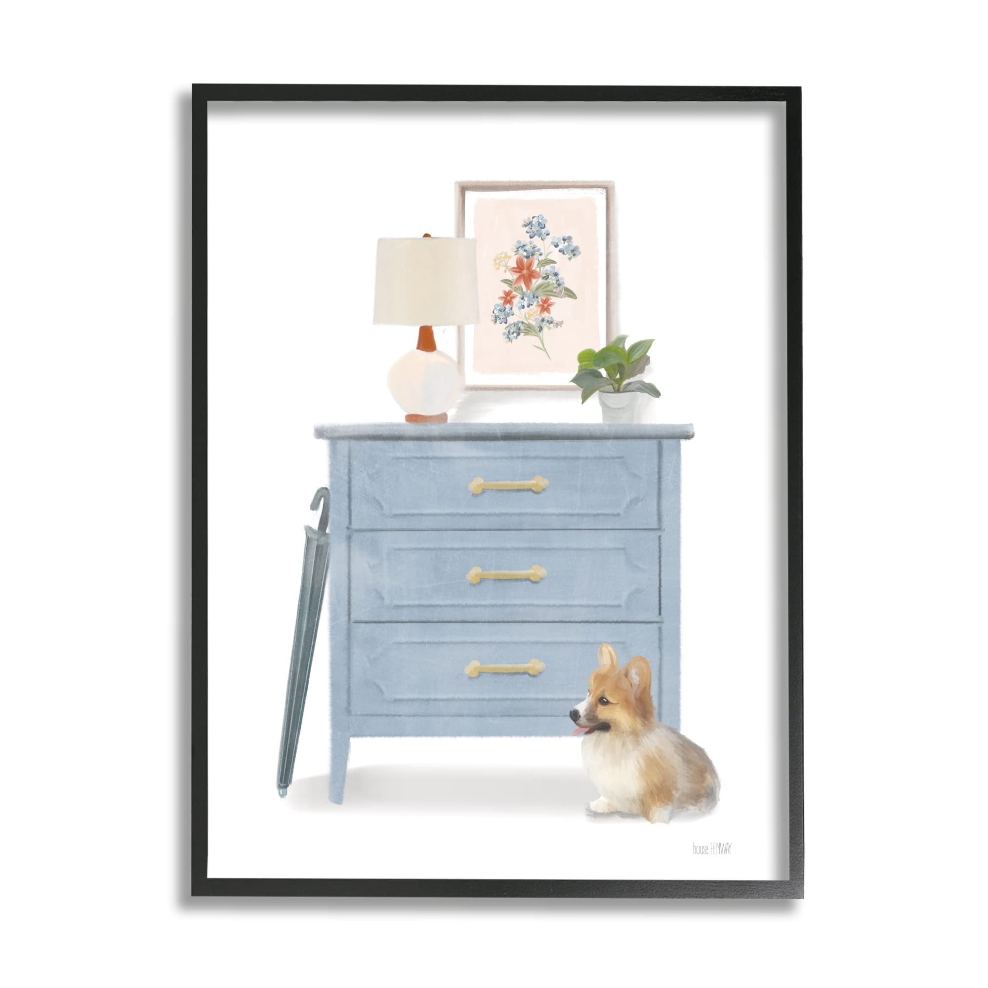 Stupell Industries Traditional Chic Wardrobe Still Life Pet Corgi Dog Canvas Wall Art - House Fenway Design - Perfect for Living Room, Bedroom & Pet Lover Home Decor