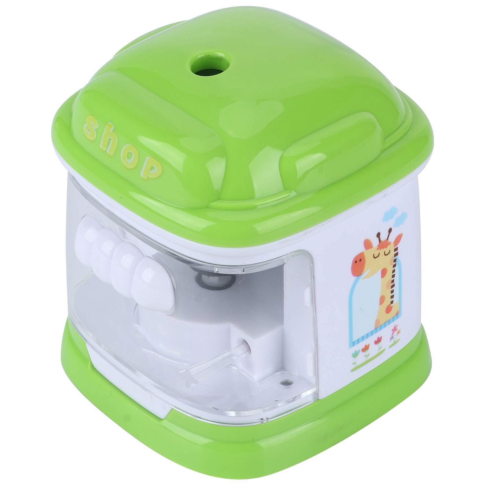 Non-Slip Dual Power Automatic Pencil Sharpener with USB Cable - Electric & Battery Operated for Students, Artists & Office Use - Perfect for Sketching, Homework & Professional Art Projects (Green)