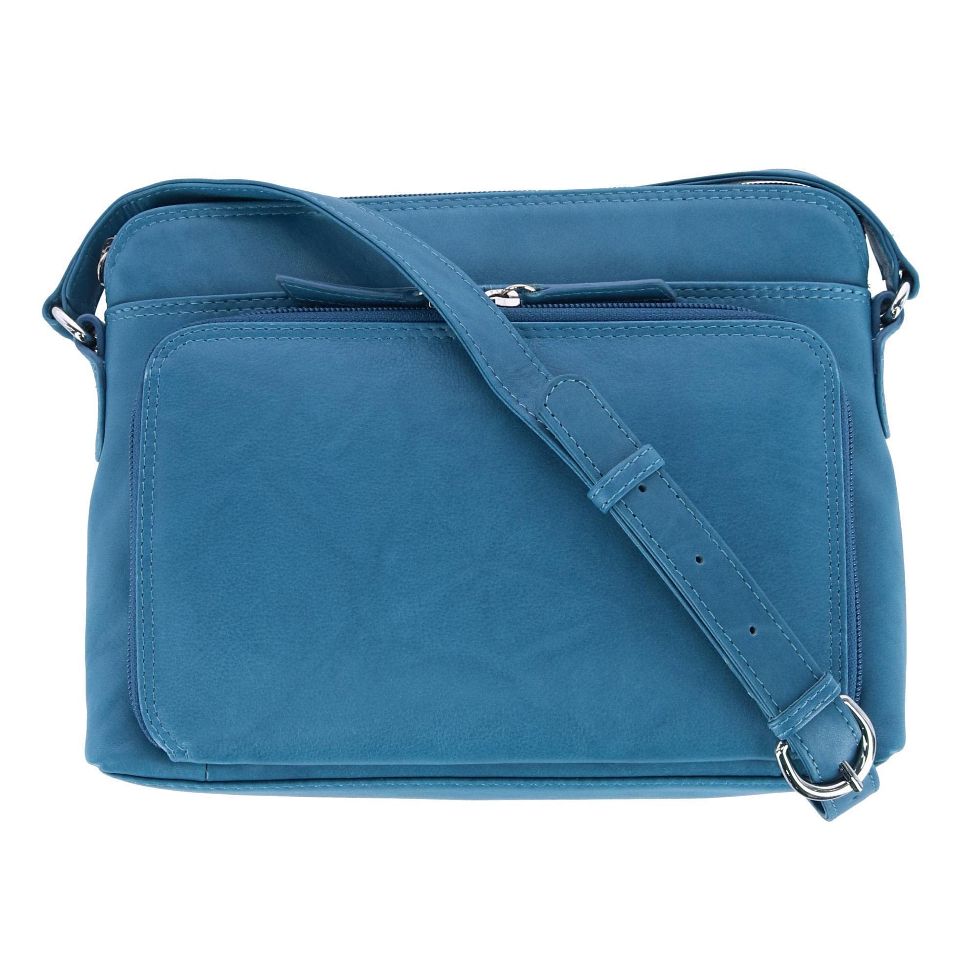 CTM® Women's Genuine Leather Shoulder Bag Purse with Side Organizer Pockets - Stylish Crossbody Handbag for Work, Travel & Everyday Use