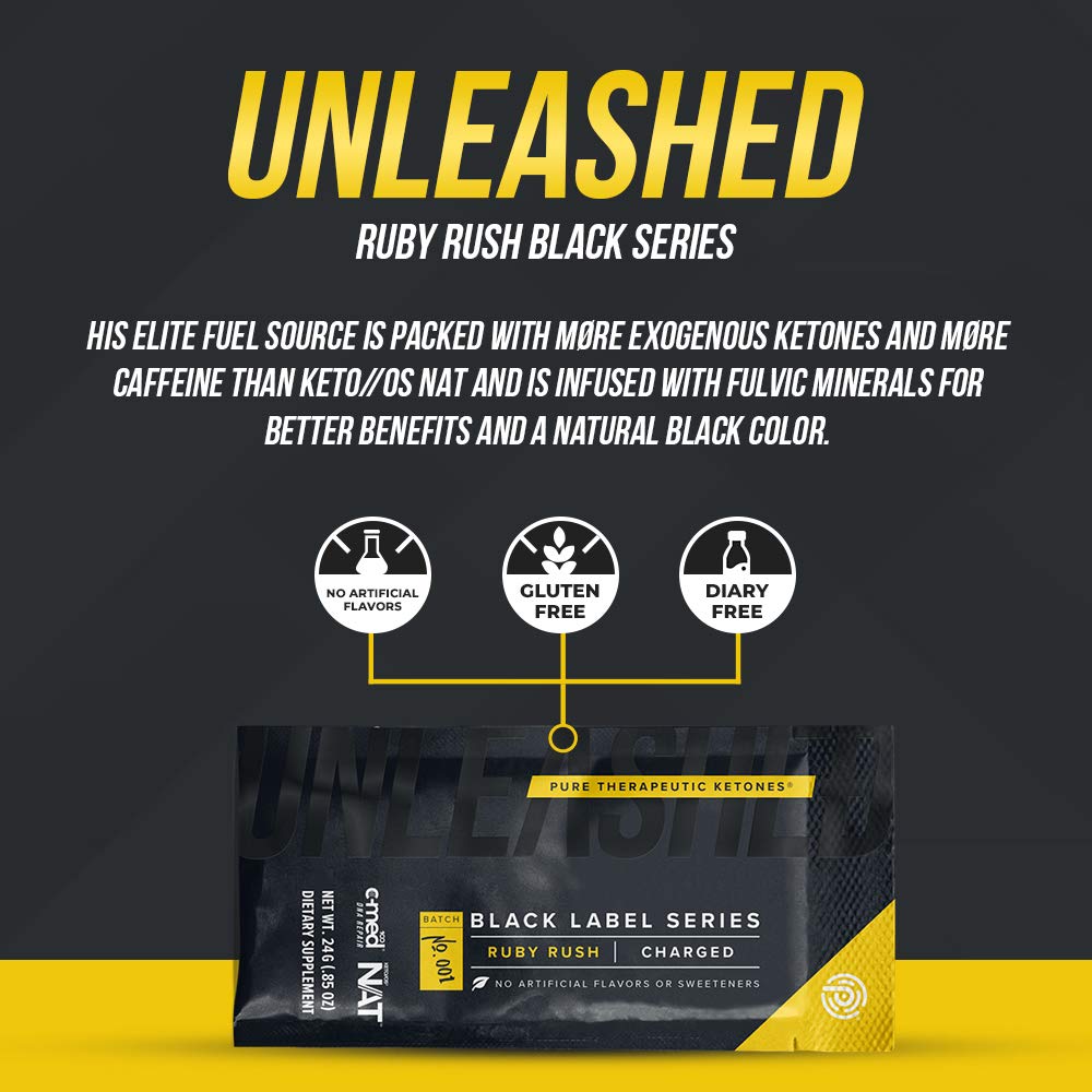 Pruvit Keto//OS Black Label Series Ruby Rush - Pure Therapeutic Ketones for Muscle Growth & Recovery | Supports Ketosis & Prevents Muscle Breakdown | 0.84 oz | Ideal for Keto Diet, Workout Recovery & Energy Boost