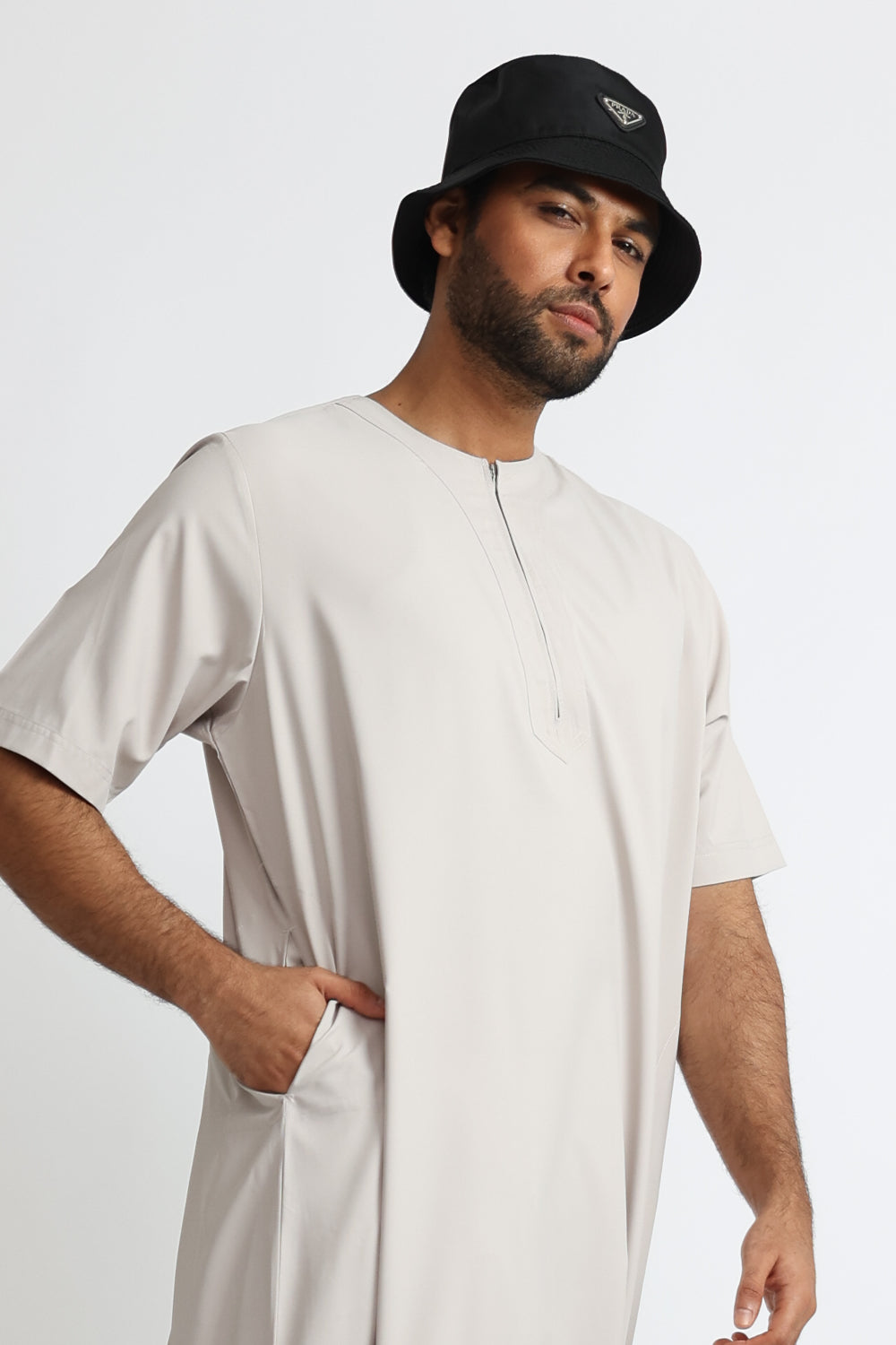 Stylish Mercury Half Sleeve Thobe for Men - Lightweight & Comfortable Islamic Clothing - Perfect for Prayer, Eid & Special Occasions