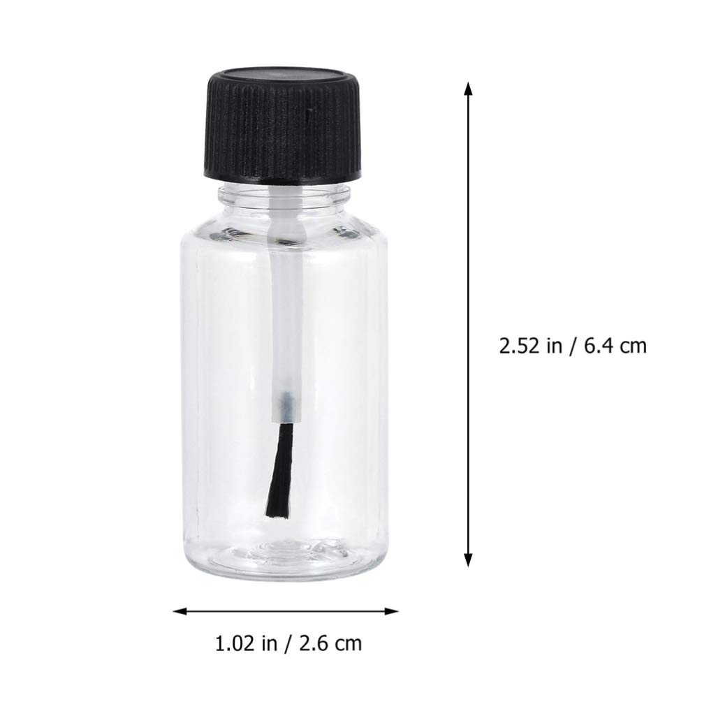 FRCOLOR 20pcs 20ml Empty Nail Polish Bottles with Brush - Refillable Plastic Nail Art Containers for DIY Manicure, Salon & Home Use