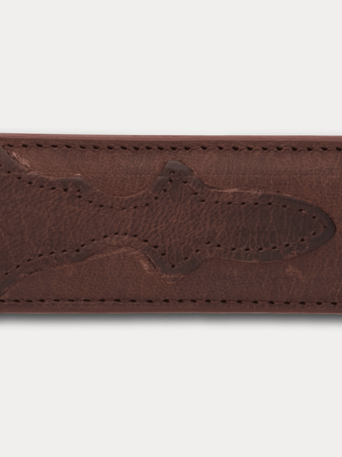 Lucchese W2251 Men's Smooth Goat Leather Western Belt in Chocolate Brown - Perfect for Cowboy Boots, Rodeo Events & Western Fashion
