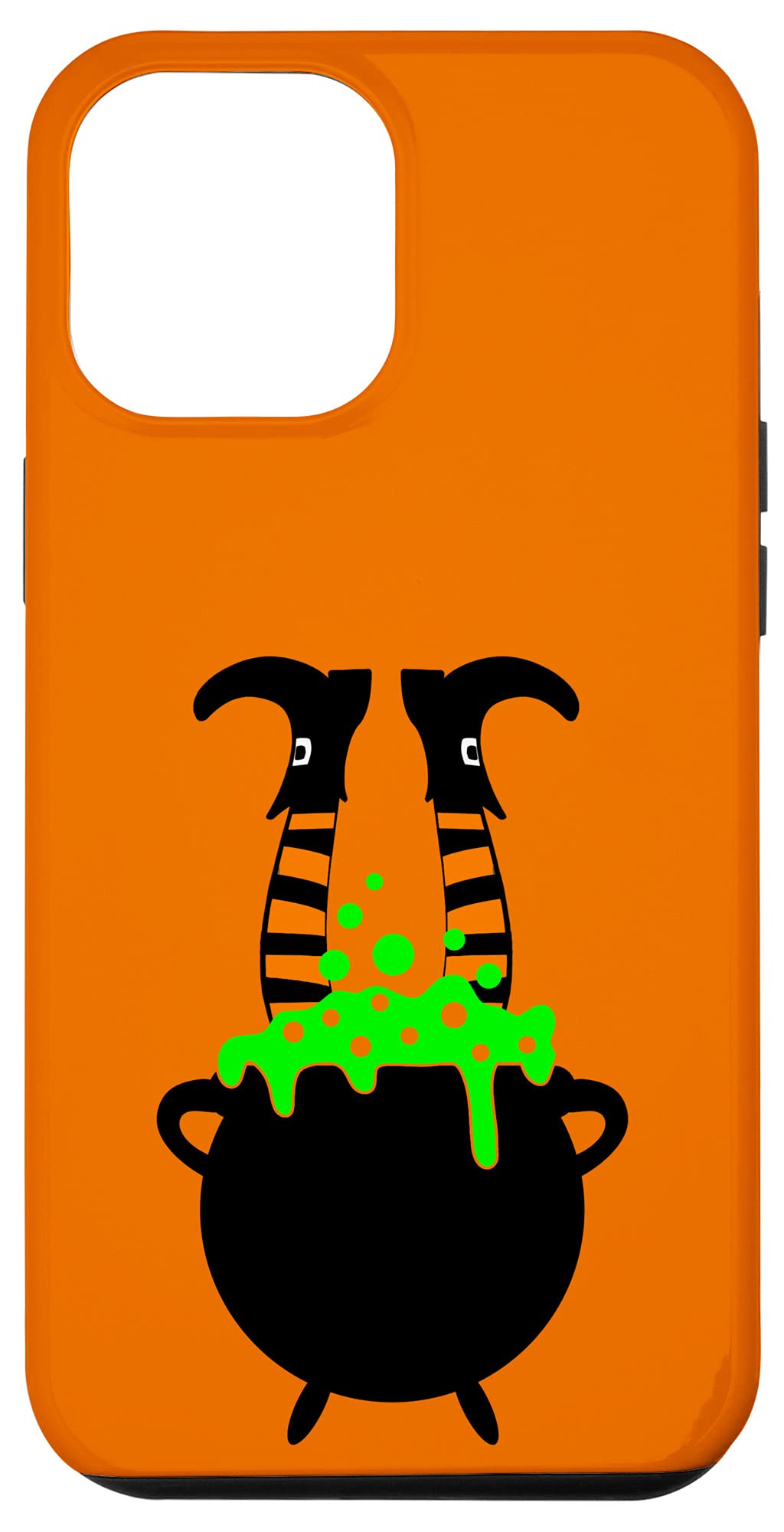 iPhone 12 Pro Max Halloween Case - Wicked Witches & Cauldron Design - Spooky Witch Legs Phone Cover - Perfect for Halloween Parties, Trick or Treating & Themed Events