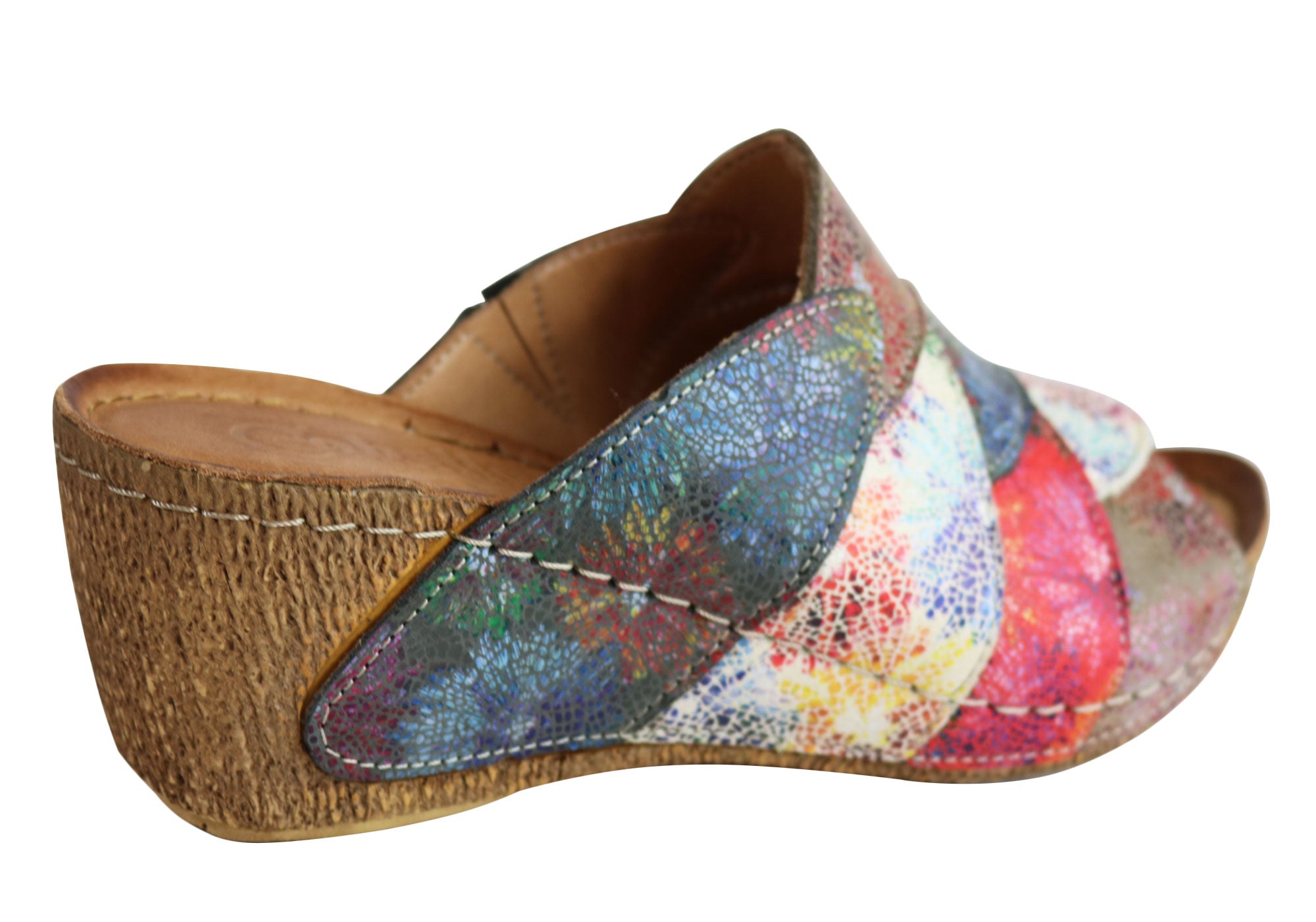 Hannah Women's European Leather Wedge Slide Sandals - Comfortable & Stylish Summer Shoes for Beach, Vacation & Casual Wear