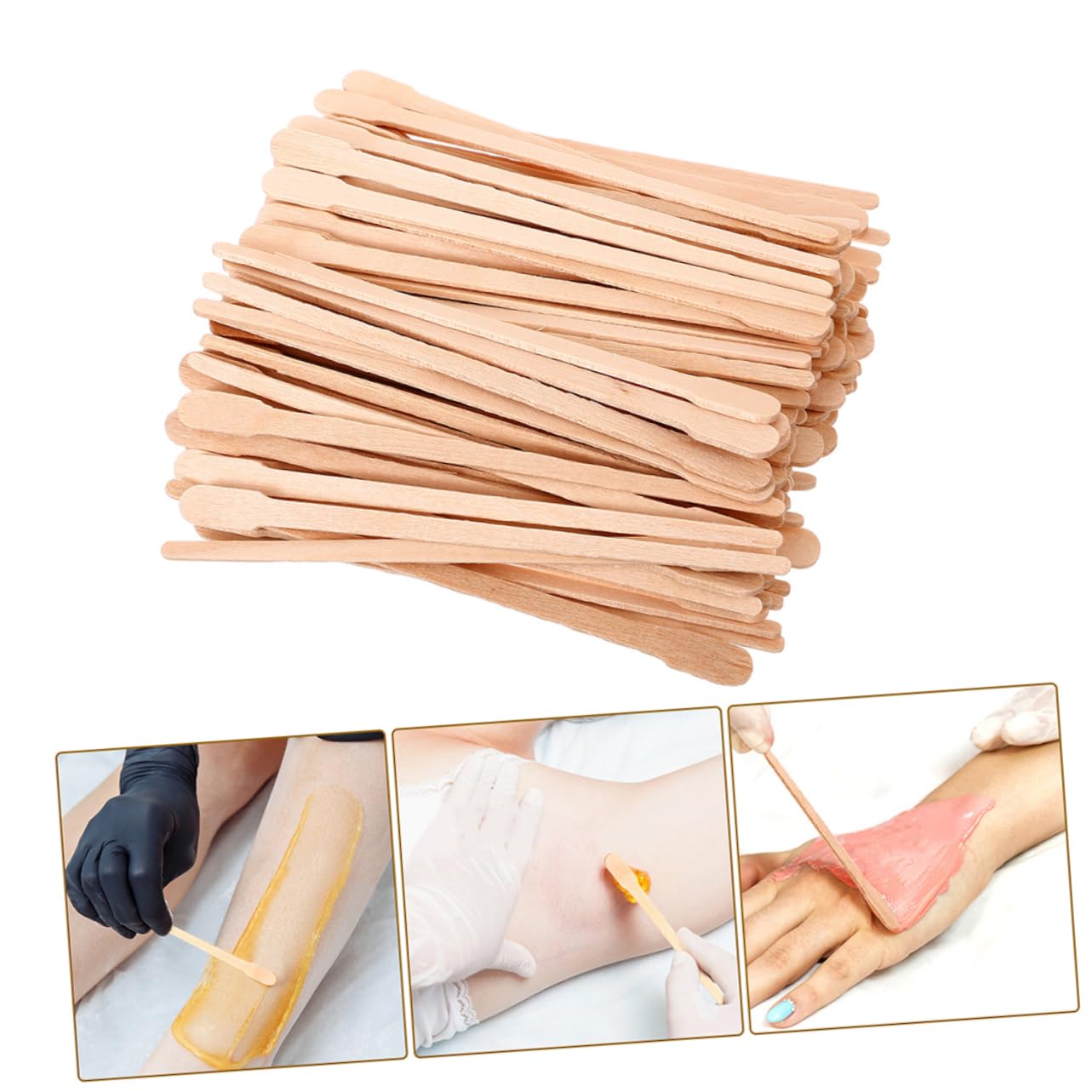 300 Pcs Wooden Wax Sticks for Hair Removal, Eyebrows, Facial & Body Waxing - Mini Makeup Spatulas & Paint Stir Sticks - Perfect for DIY Waxing, Salon & Home Use