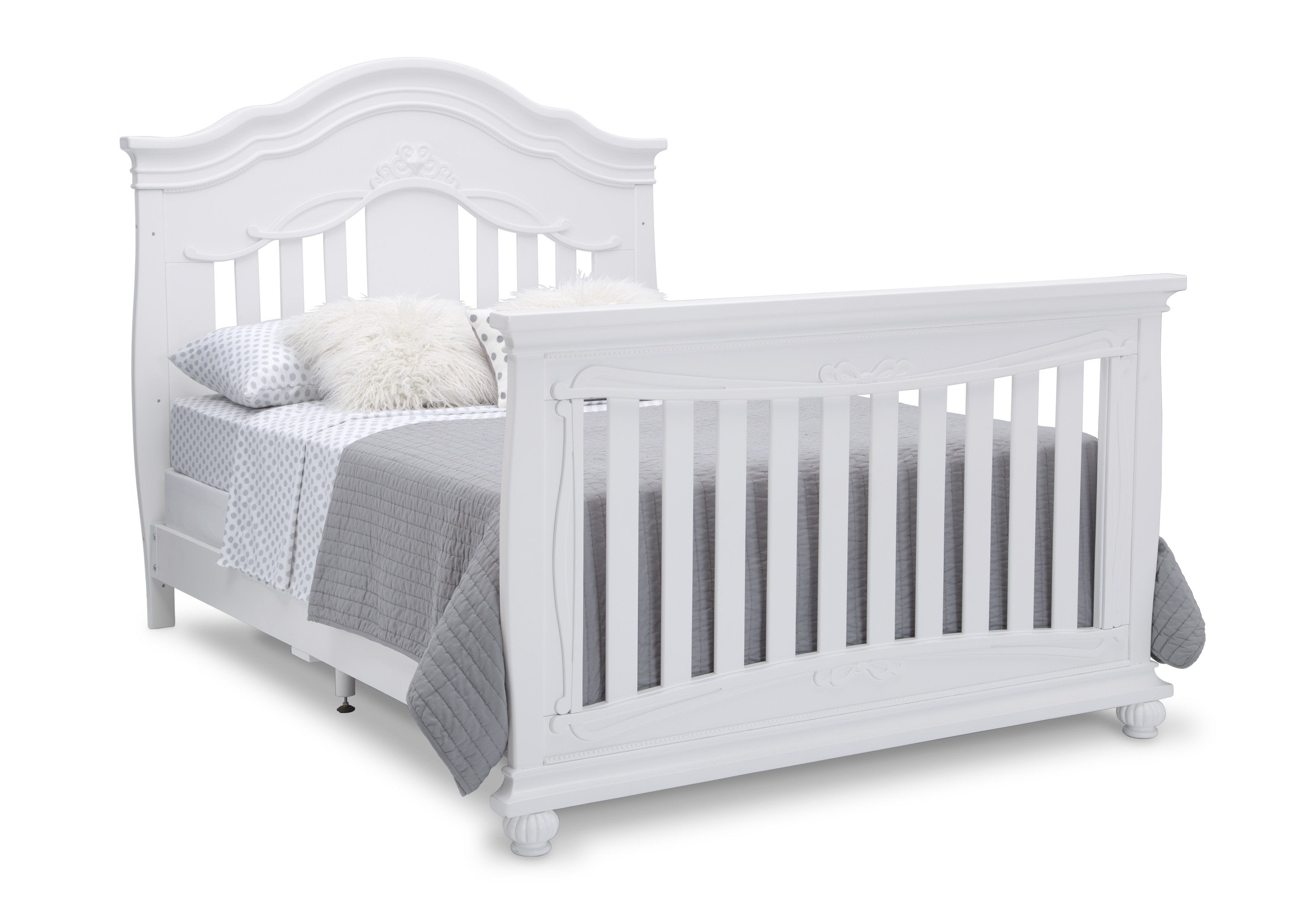 Fairytale 5-in-1 Convertible Baby Crib with Conversion Rails - Nursery Bedroom Furniture for Newborn to Toddler - Perfect for Modern Nursery, Daycare & Small Spaces